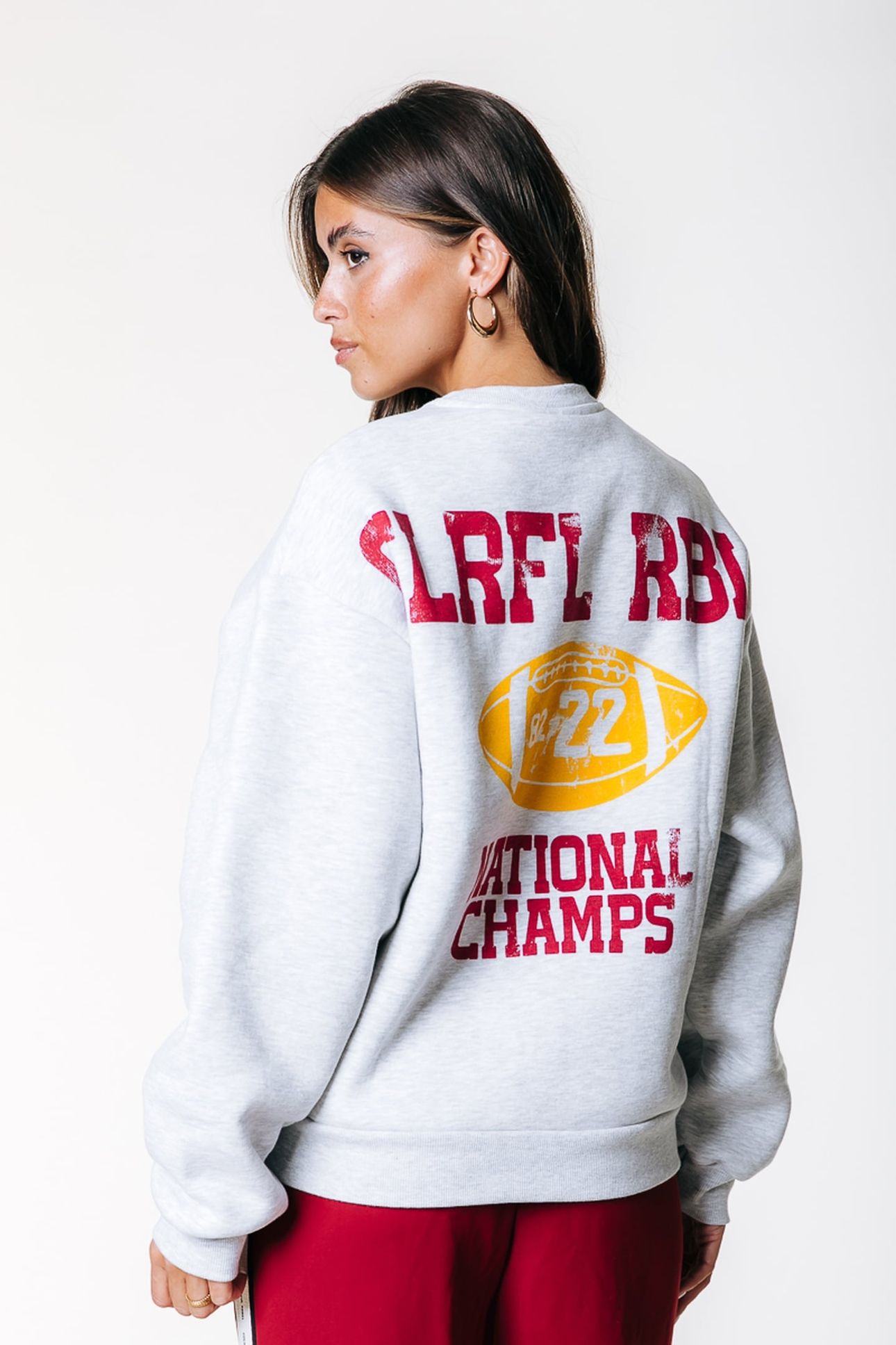 NATIONAL CHAMPS DROPED SHOULDER SWEAT LIGHT GREY MELANGE 2