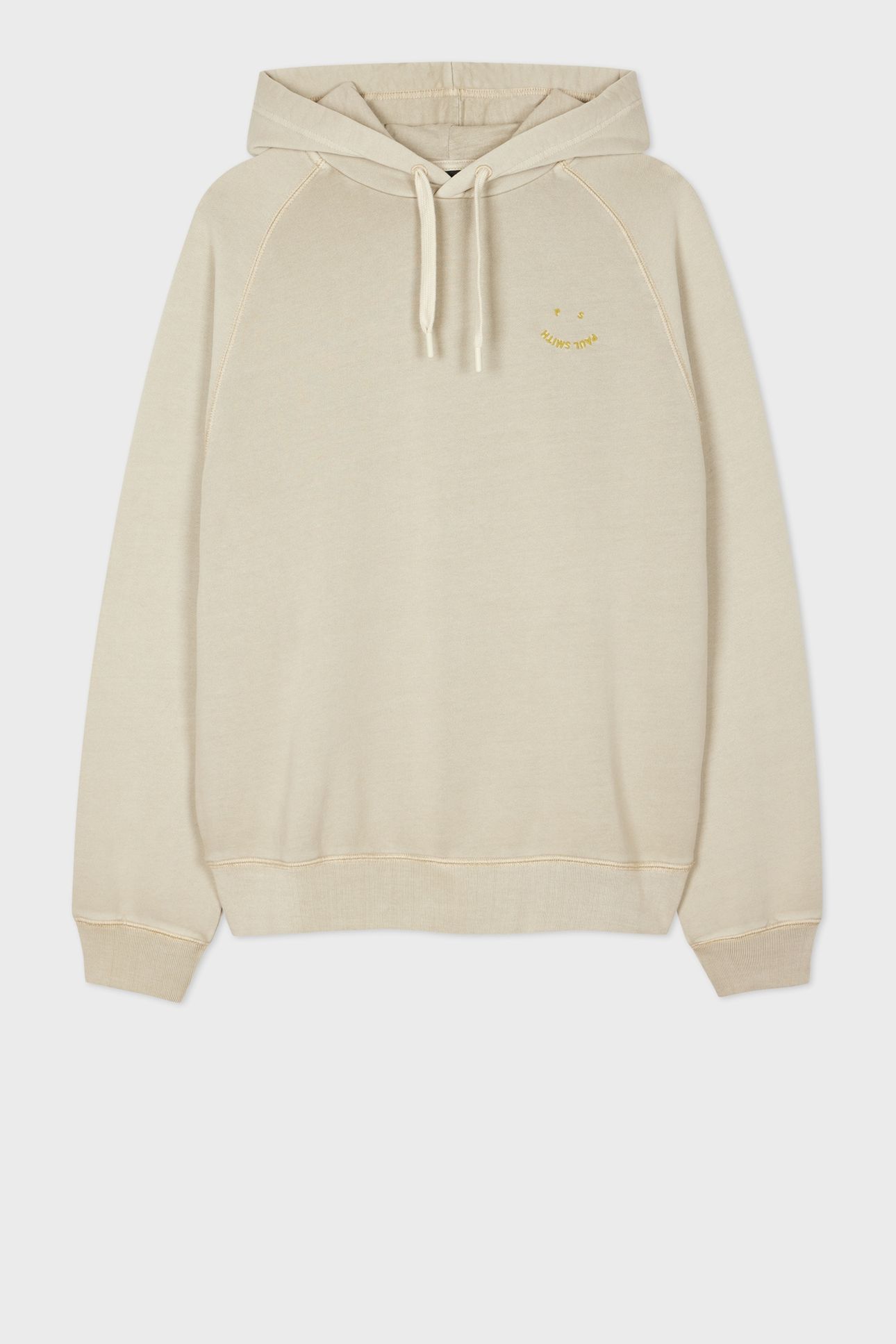 MENS LS HOODIE PS HAPPY EMB MEDIUM BEIGE 1