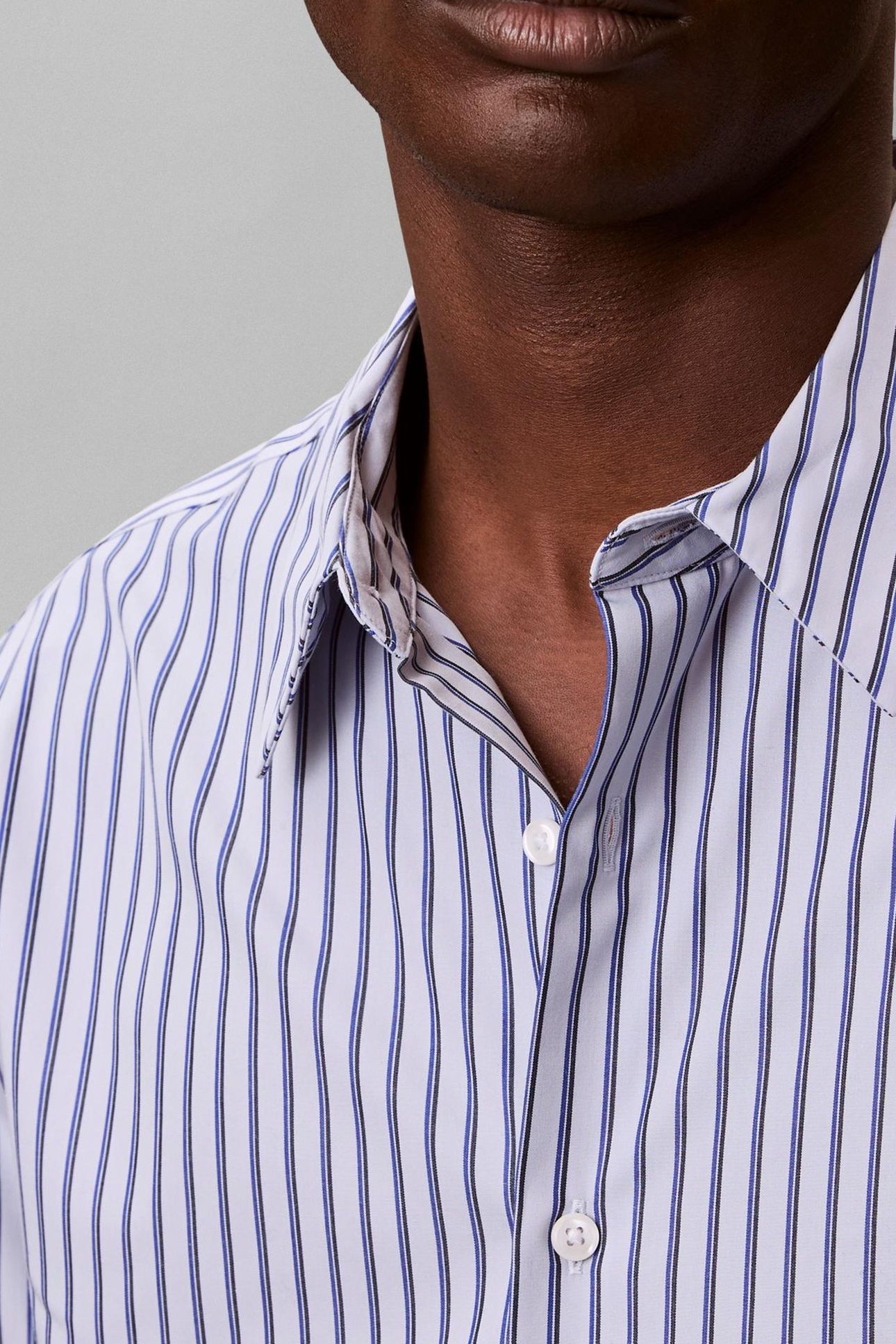 LS THIN DBL STRIPE SHIRT XENON BLUE 7