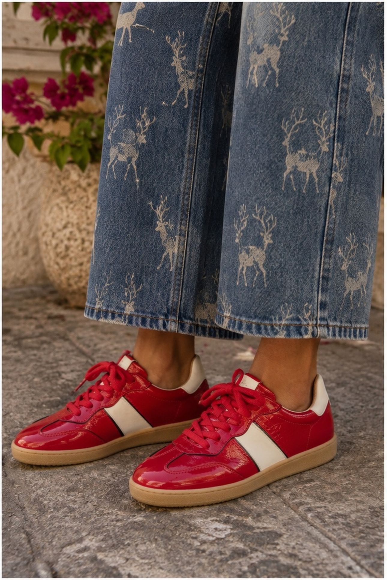 POONA VERNIZ RED / OFF WHITE 3