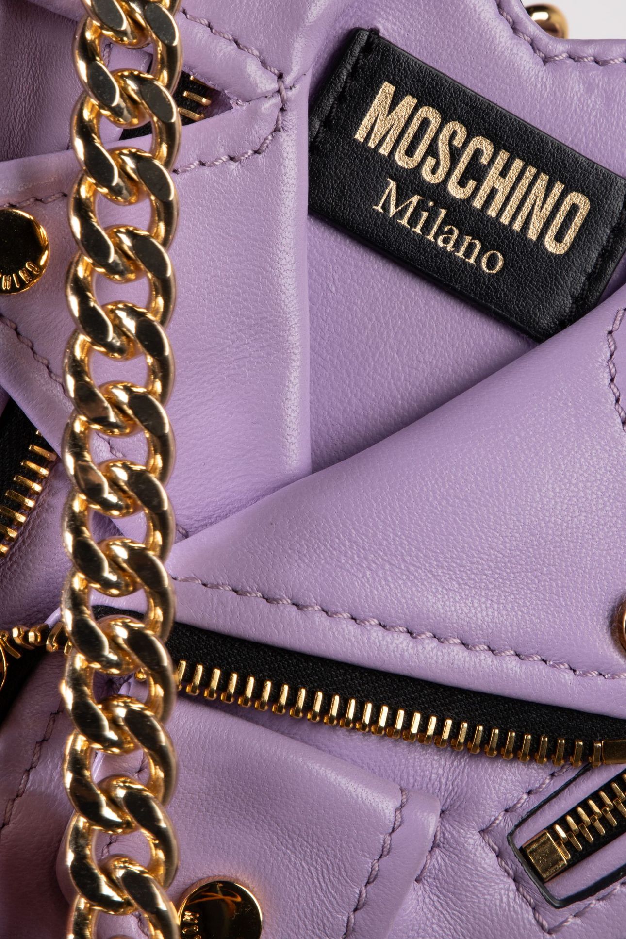 HEART BIKER BAG IN NAPPA LEATHER PURPLE 4