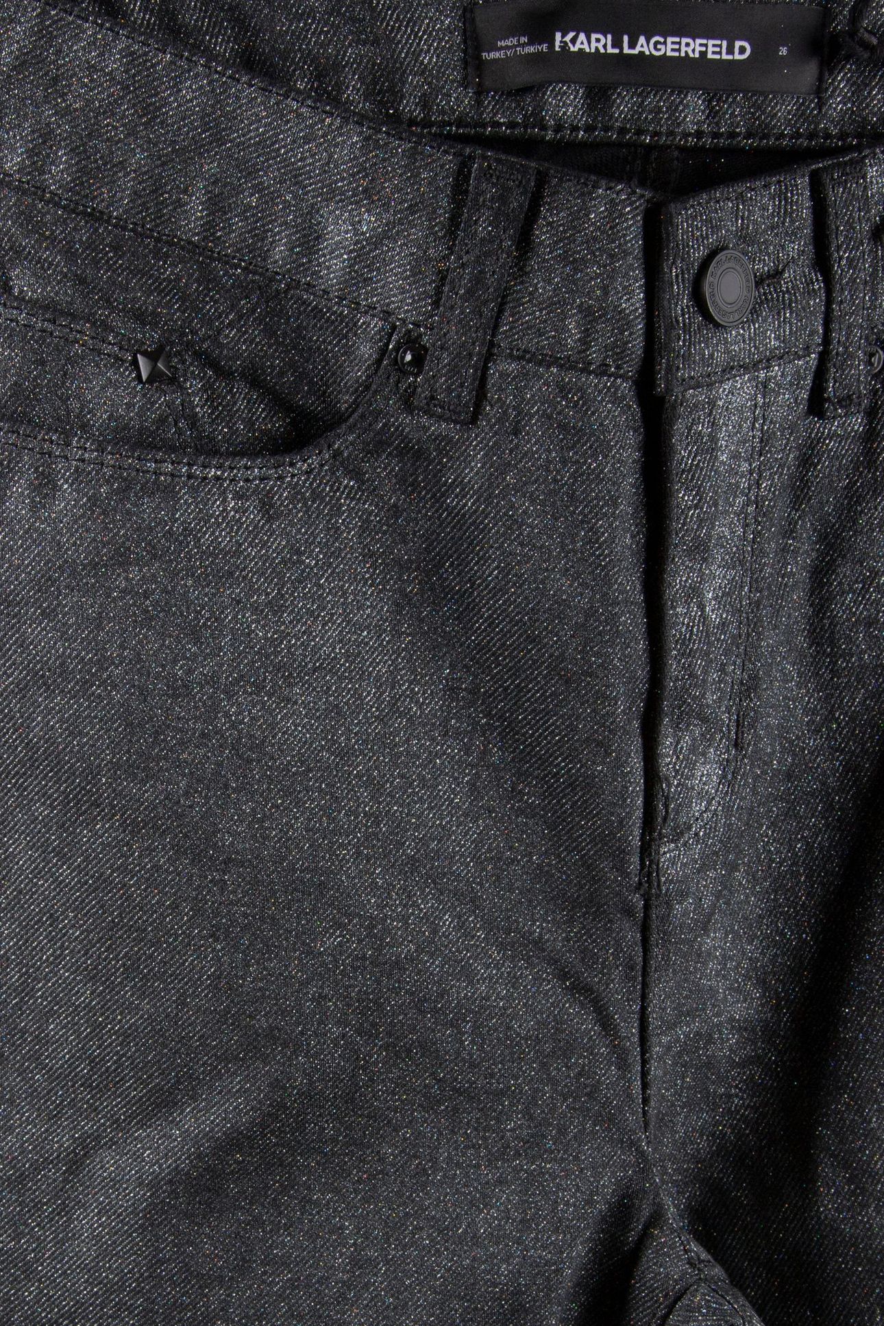 STRAIGHT GLITTER COATED DENIM GUNMETAL DENIM 4