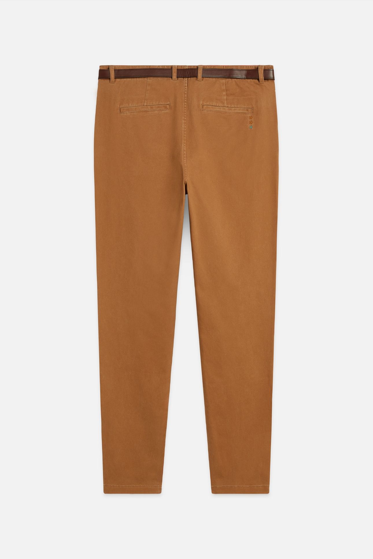 WARREN COTTON TWILL WASHED CHINO WITH BELT NUTHATCH 2