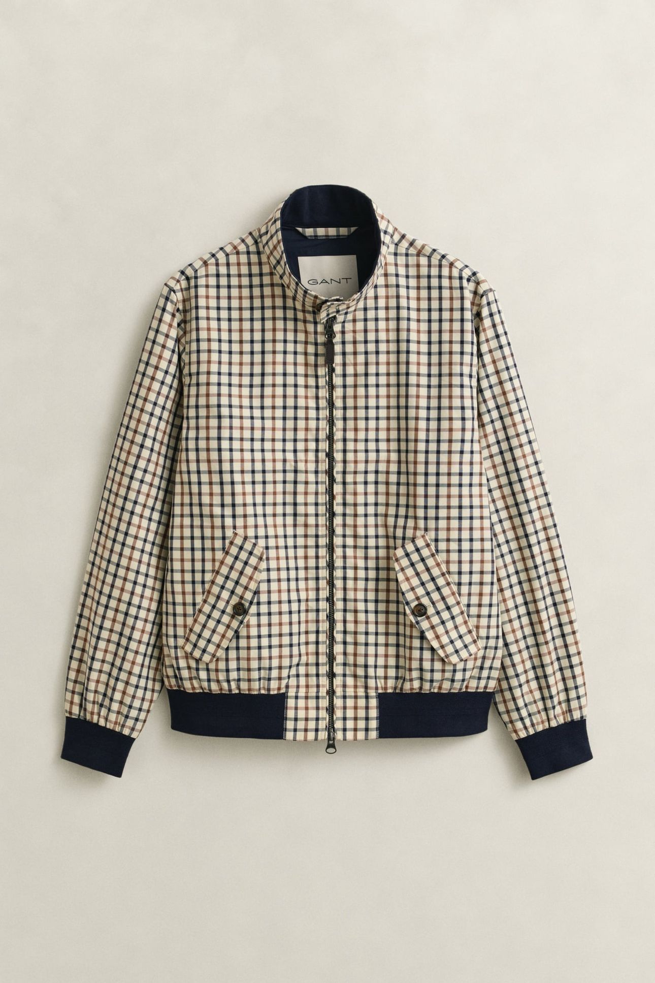 COTTON BLEND HARRINGTON JACKET MAHOGANY BROWN 4