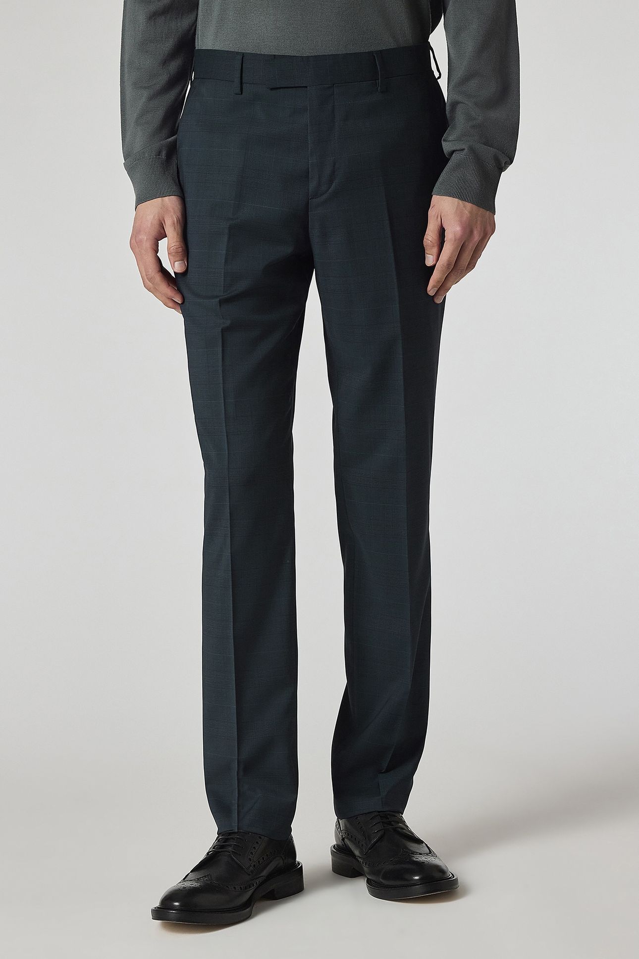 MENS TAILORED FIT 2BTN SUIT PETROL GREEN 1