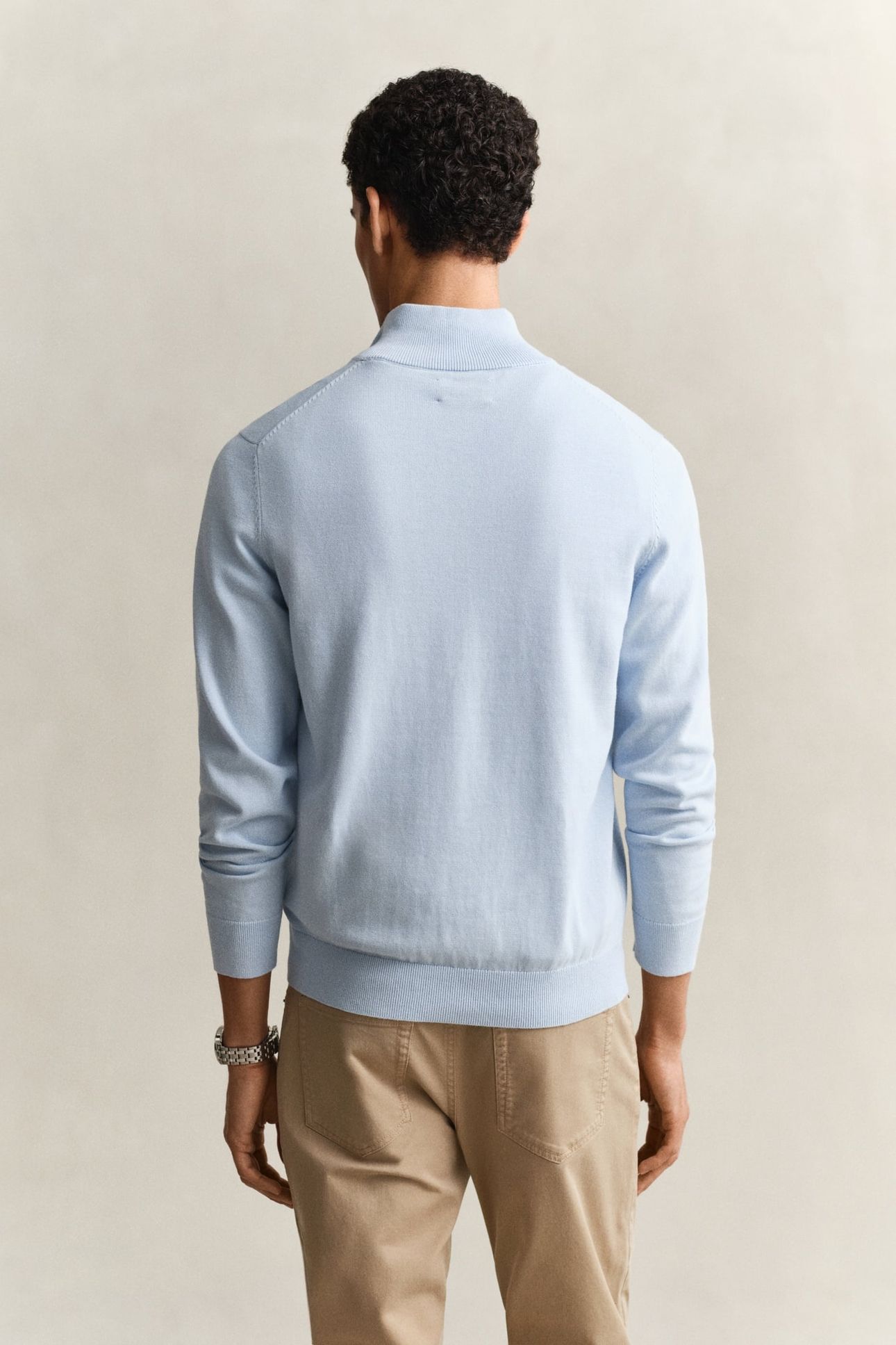 CLASSIC COTTON HALF ZIP FRESH BLUE 2