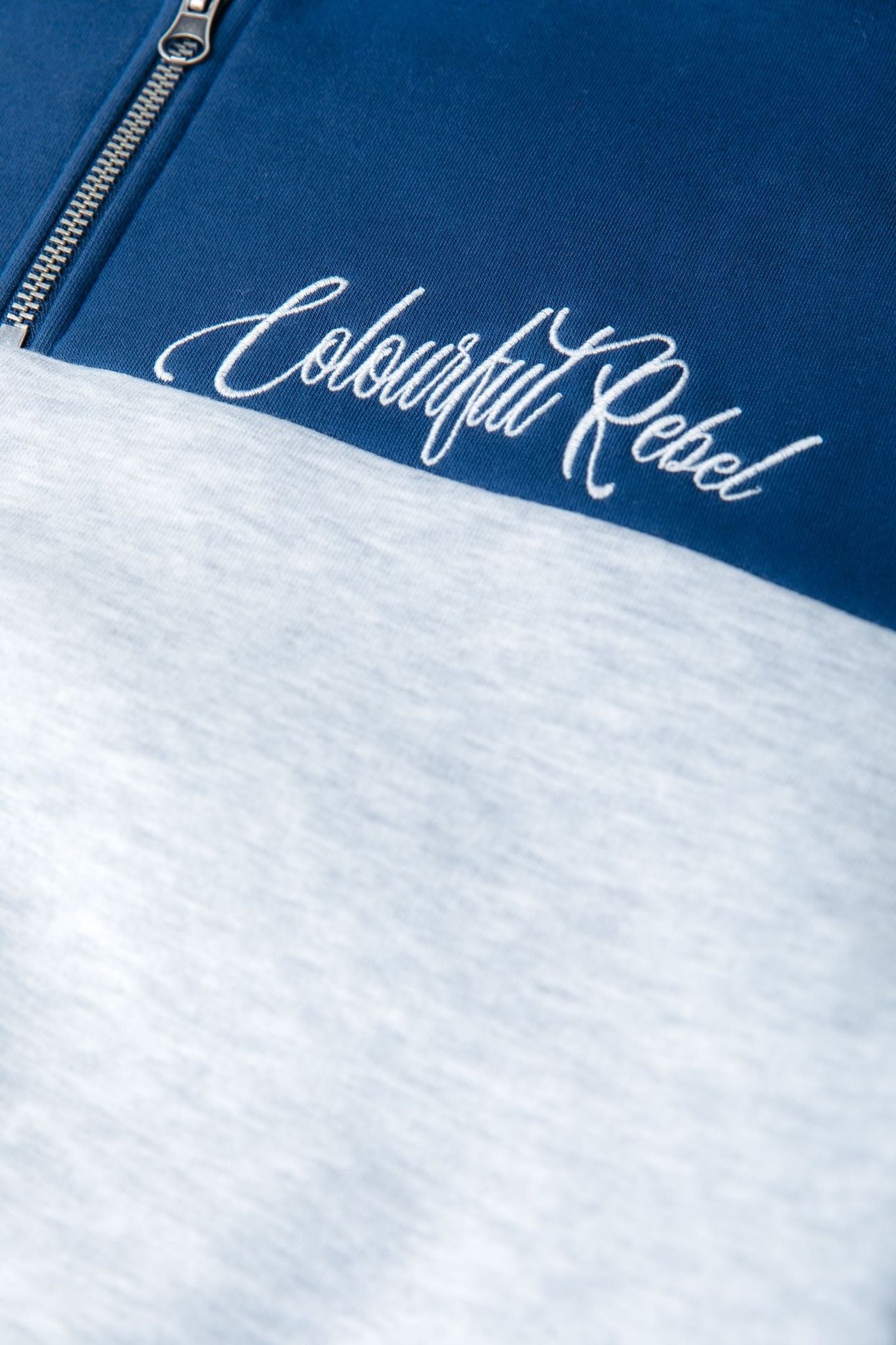 COLOURBLOCK ZIP SWEAT DEEP COBALT 4