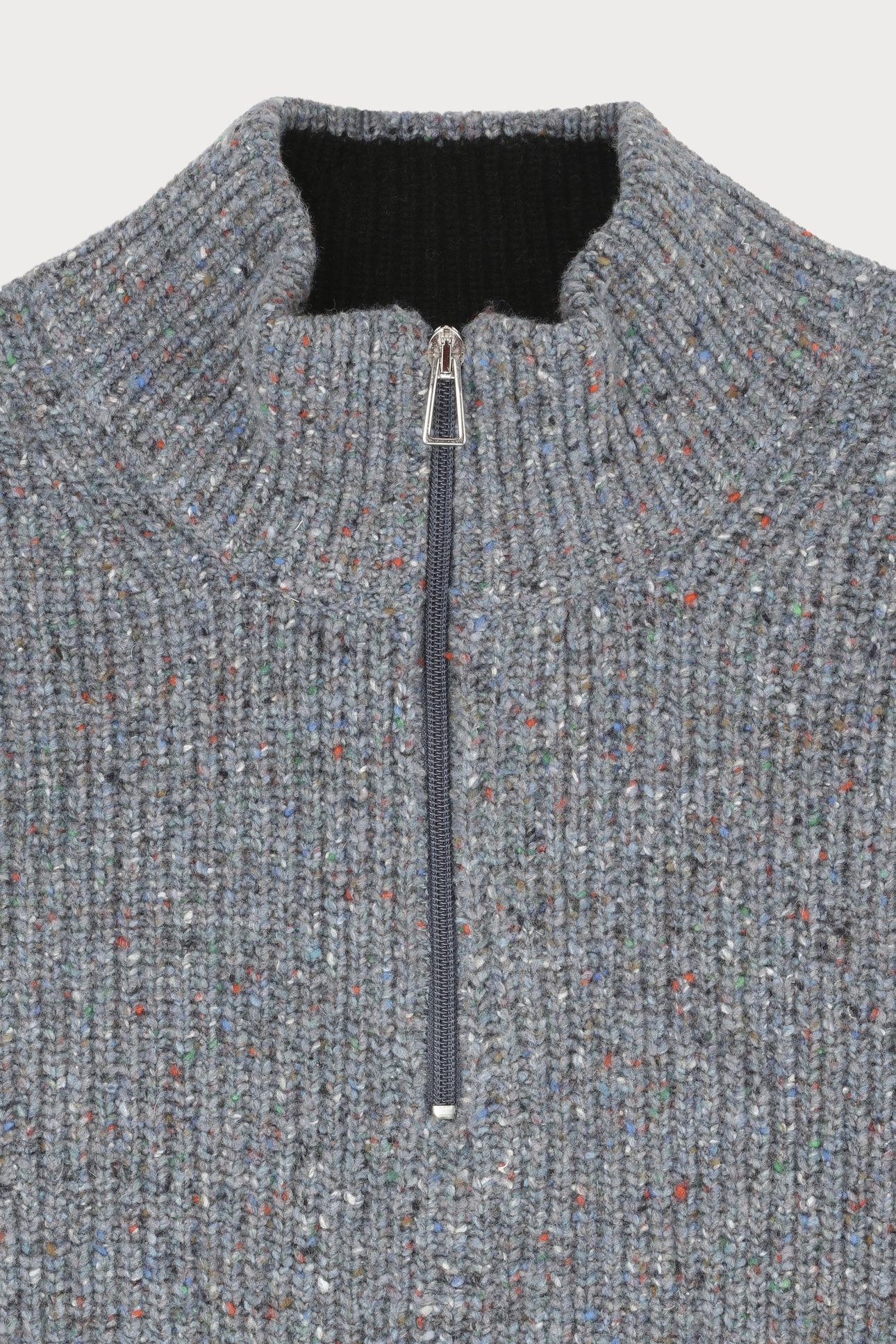 MENS SWEATER ZIP NECK BLUE 2