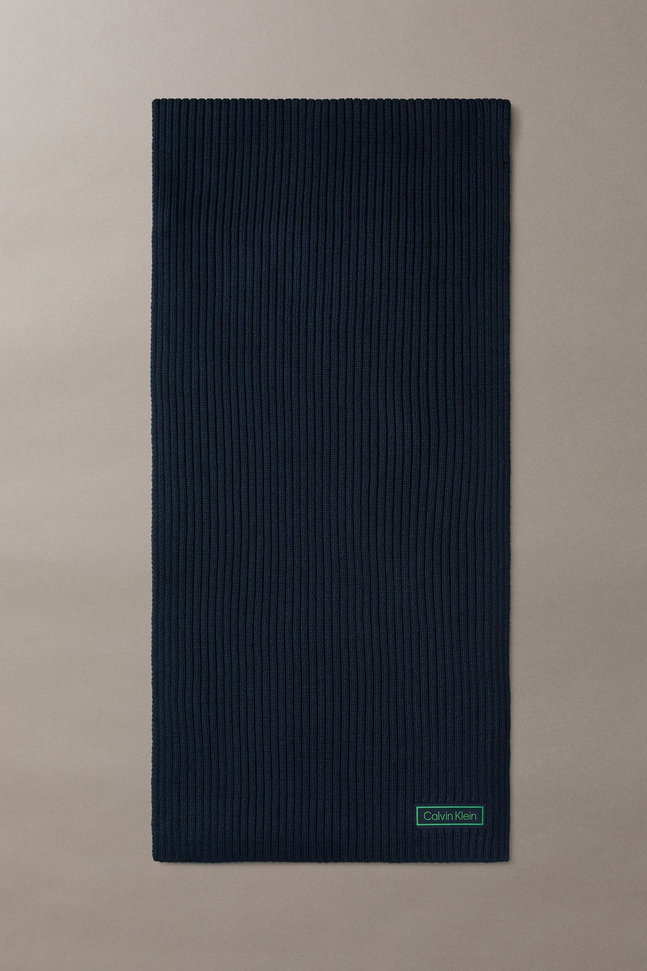 PATCH CHUNKY RIB COTTON SCARF BLACK 2