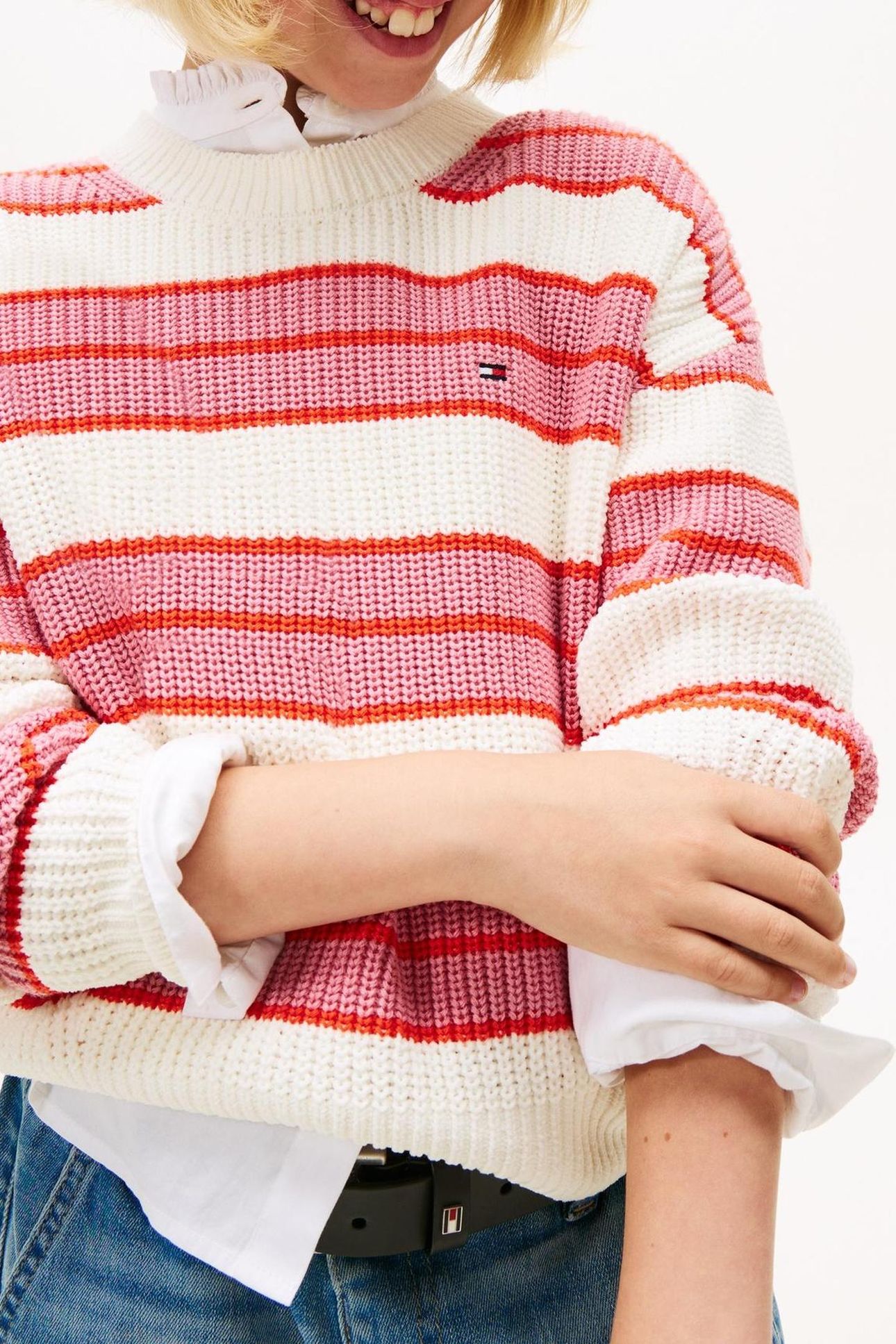 GIRLS STRIPE CHENILLE SWEATER MYSTIC PINK STRIPES 4