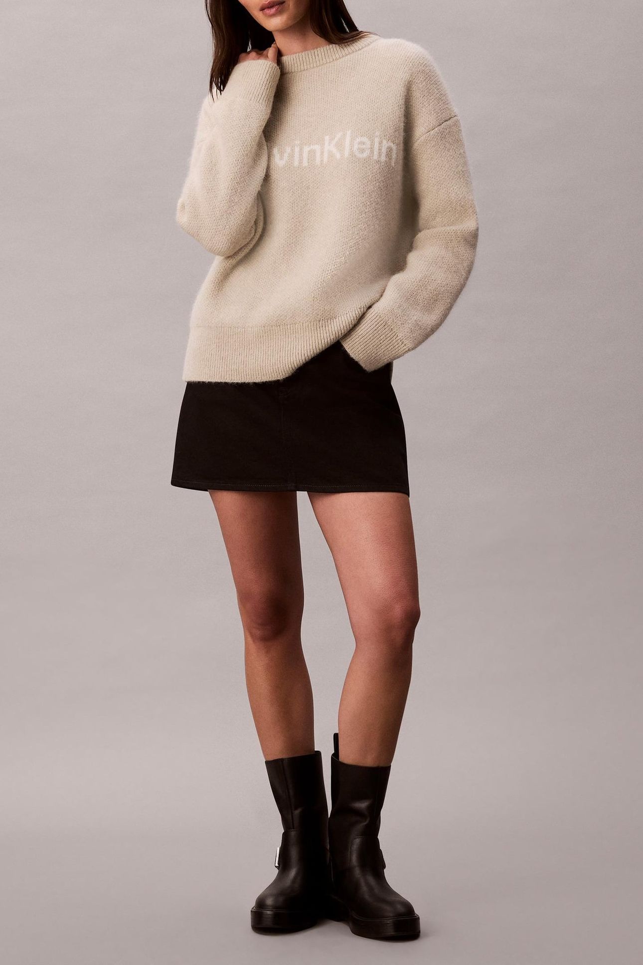 ALPACA LOGO SWEATER PELICAN 3