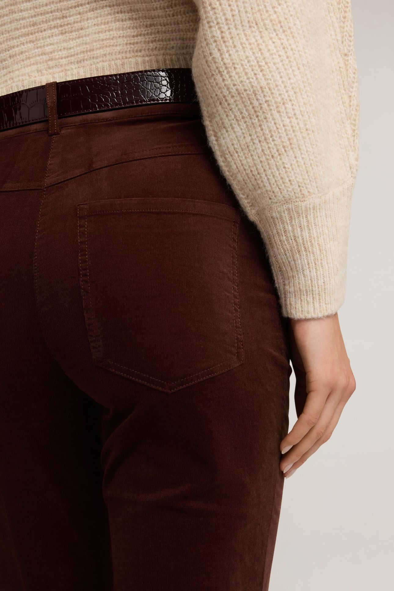 CORDUROY FLARE PANTS BROWN 5
