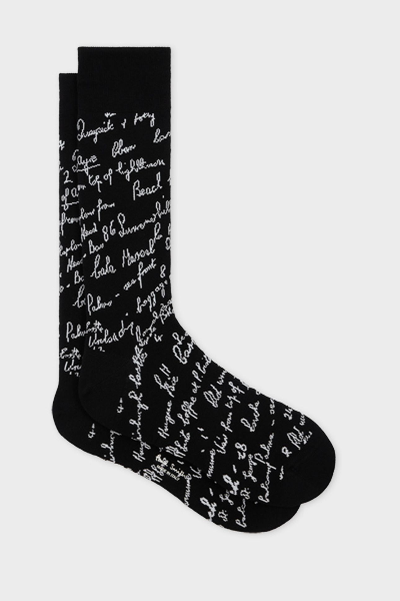 MEN SOCK HANDWRITING BLACK 3