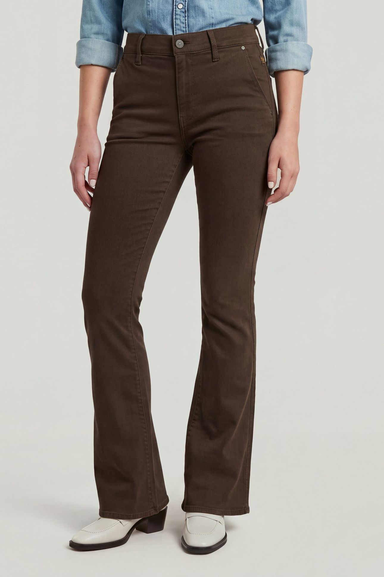 3301 FLARE CHINO BROWN 1