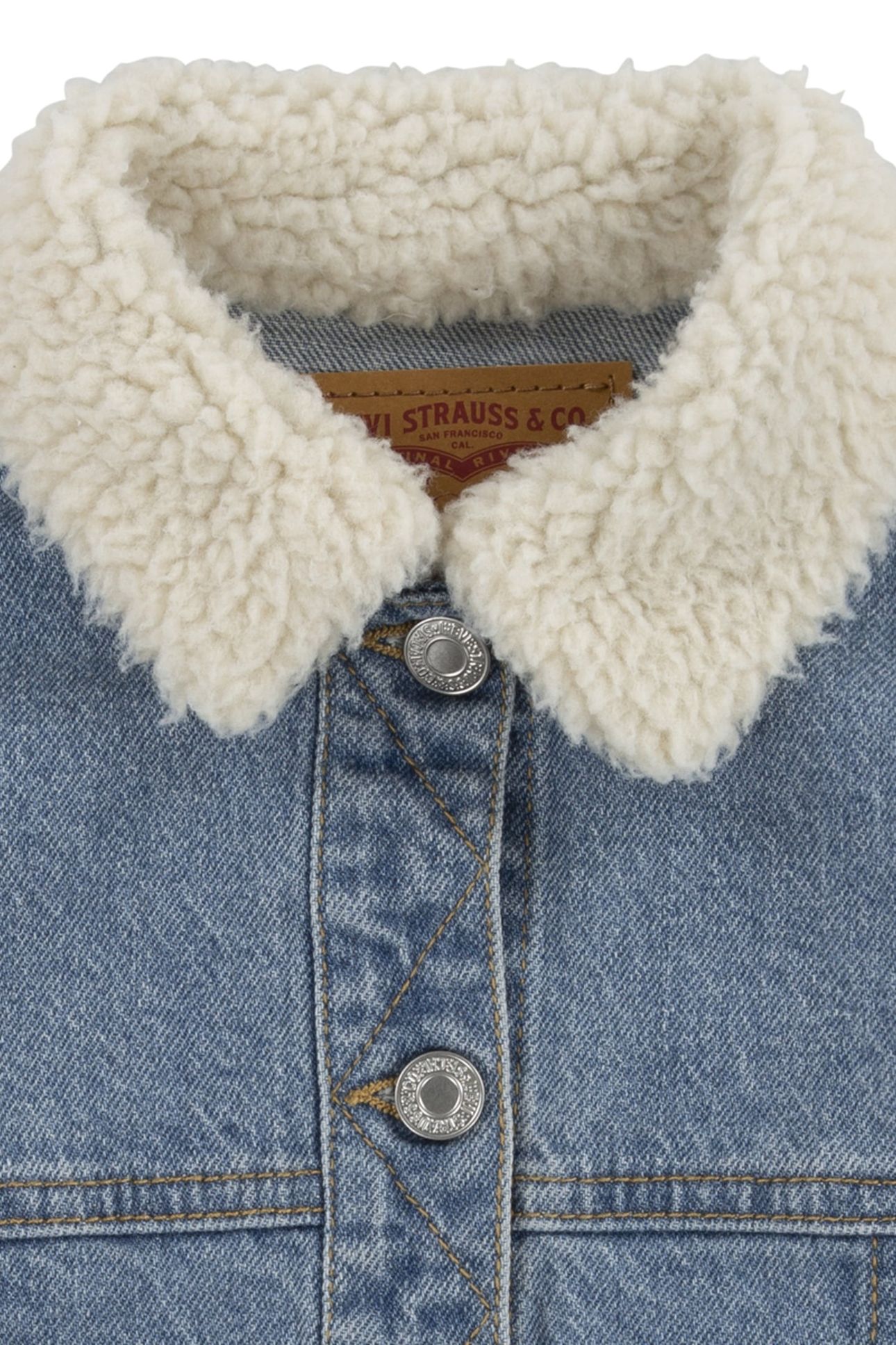 GIRLS DENIM JACKET W/ SHERPA COLLAR GOLD COUNTRY 4