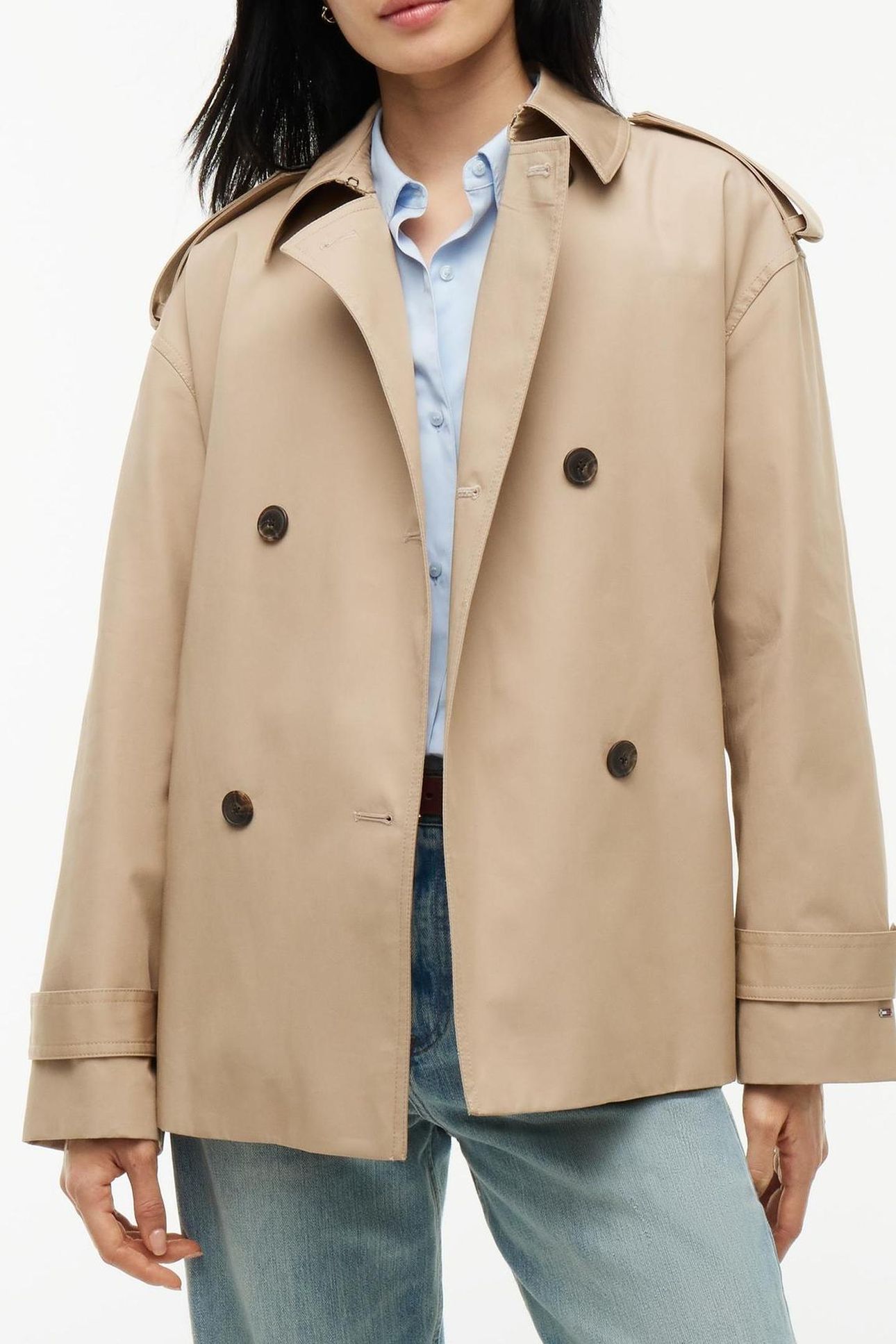 COTTON SHORT TRENCH BEIGE 1