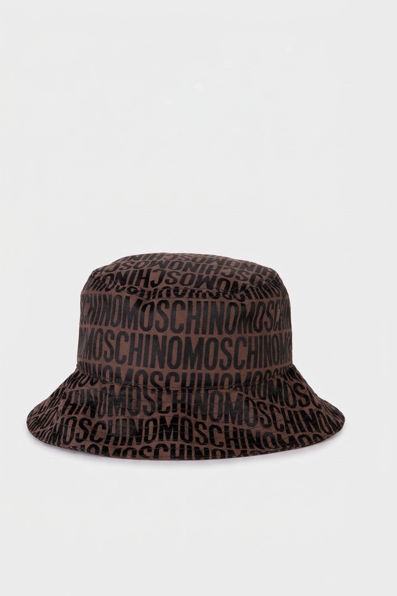 ALLOVER LOGO NYLON BUCKET HAT BROWN 2