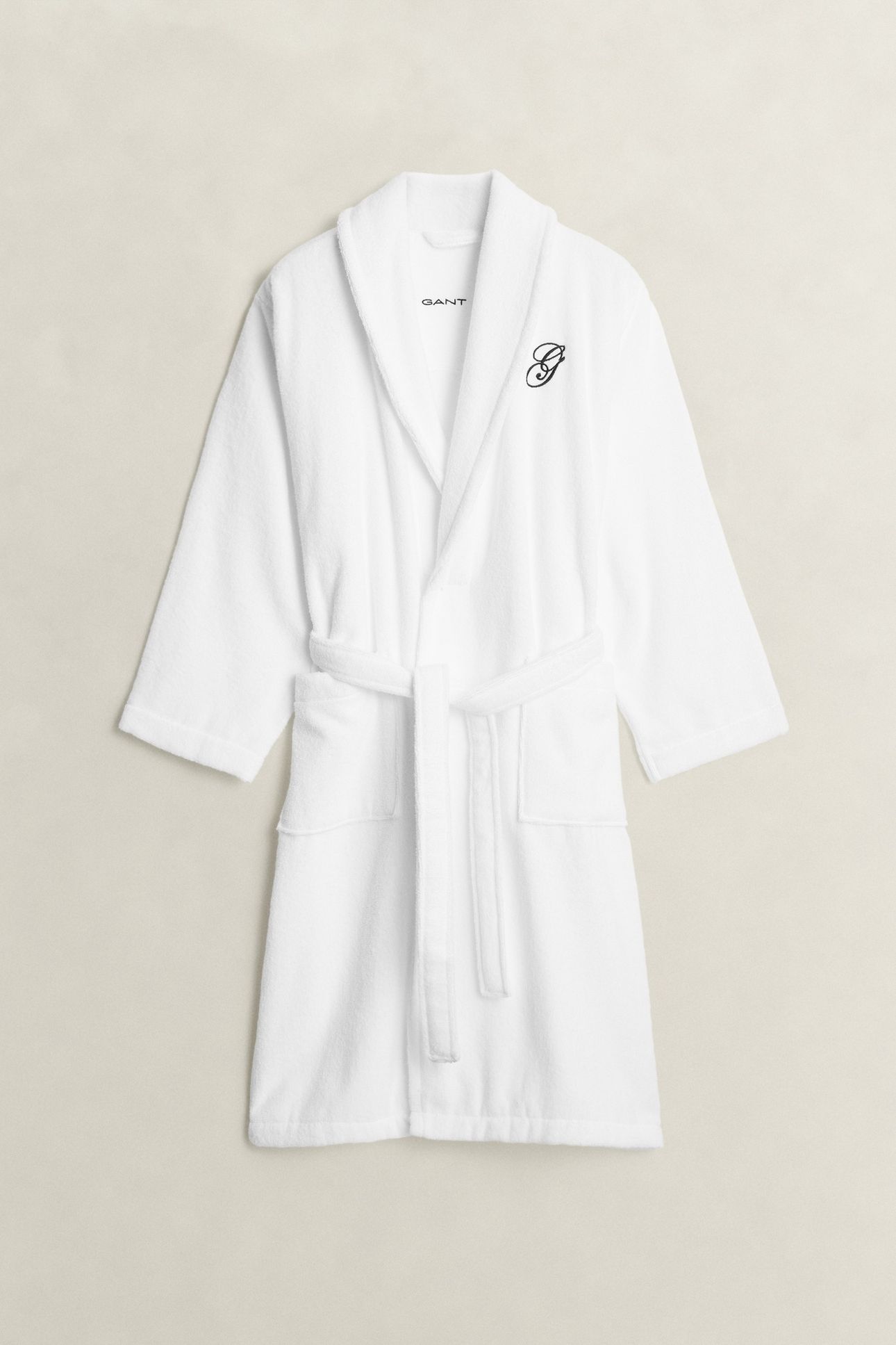 UNISEX EMBROIDERY ROBE WHITE 1