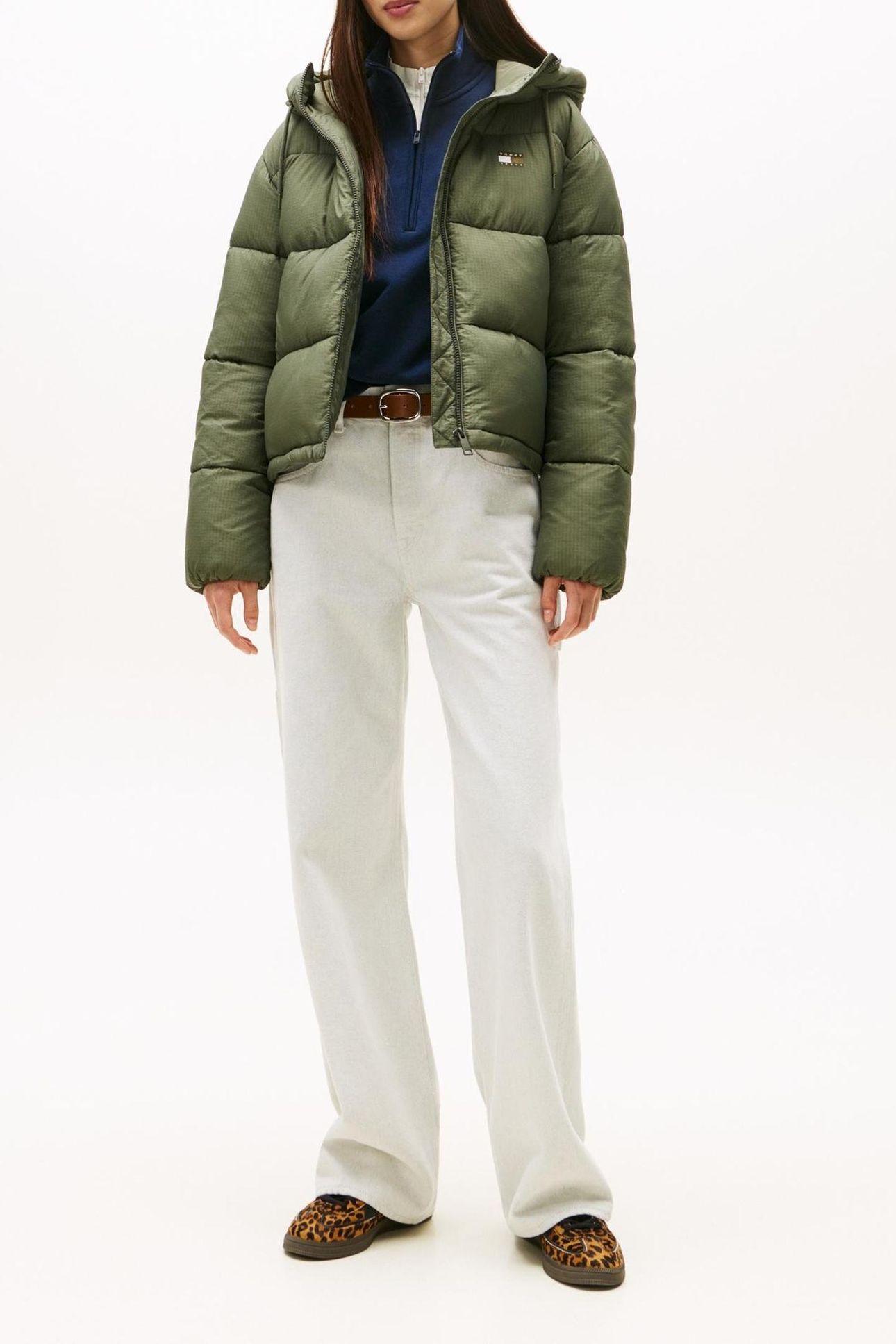 TJW HOODED PUFFER JACKET PEWTER GREEN 3