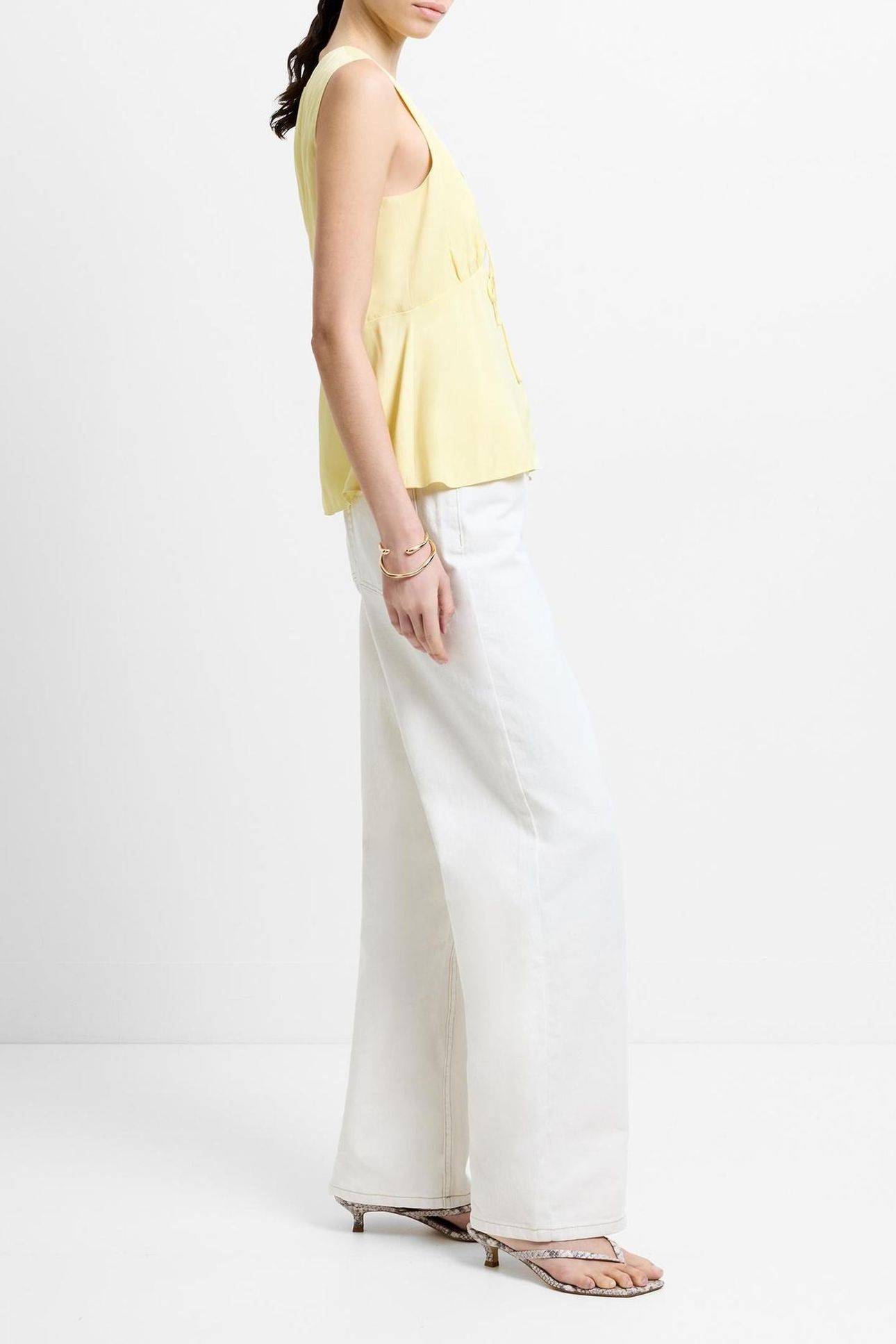 CANDICE SATIN BOW TIE UP TOP MELLOW YELLOW 3