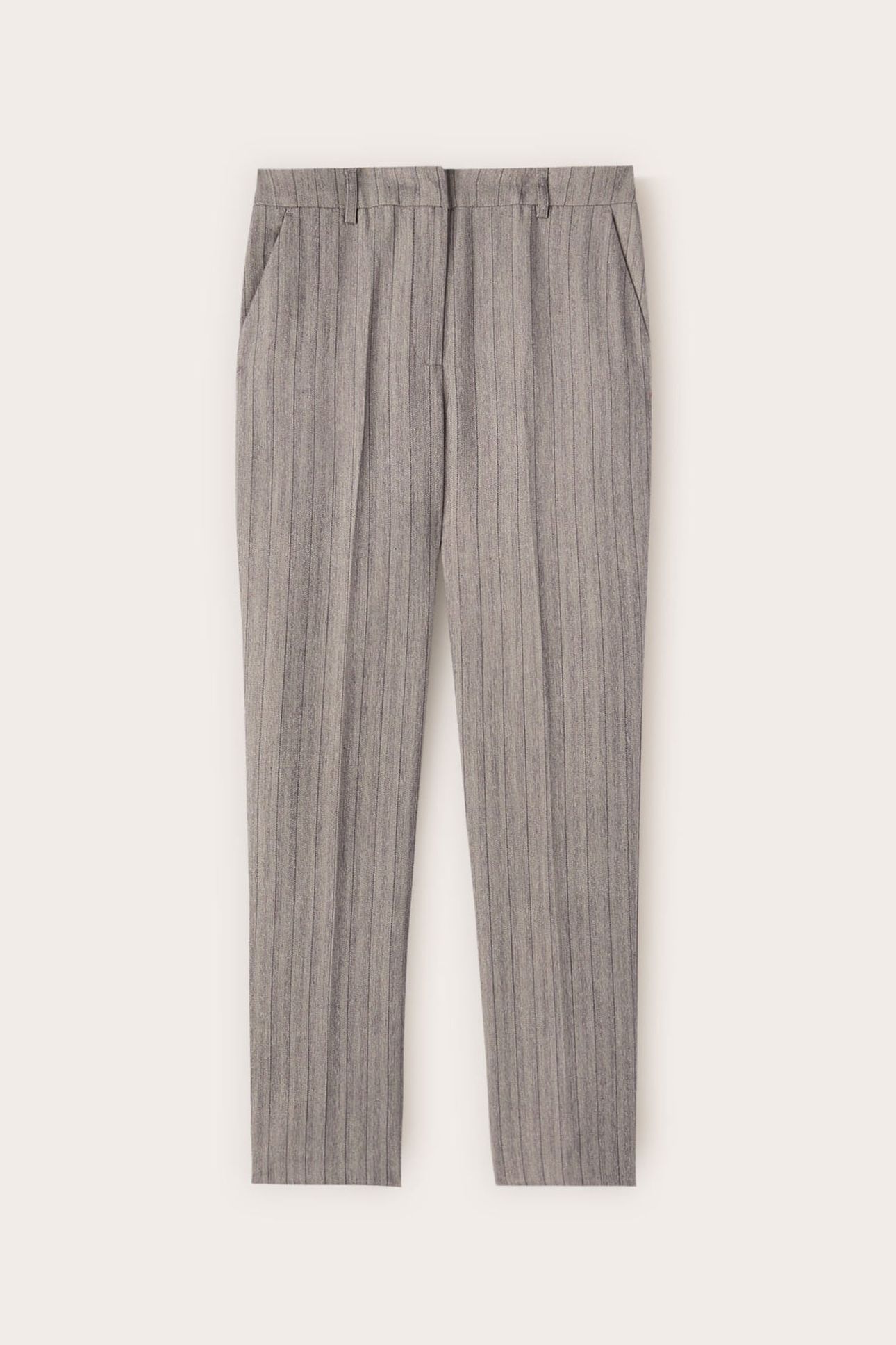 REGULAR PINSTRIPE TROUSERS GREY 4