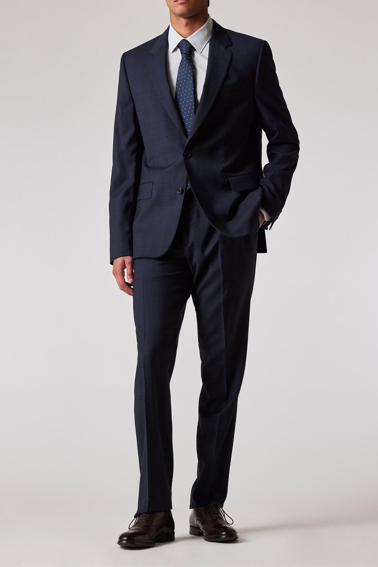 MENS TAILORED FIT 2BTN SUIT VERY DARK NAVY 2