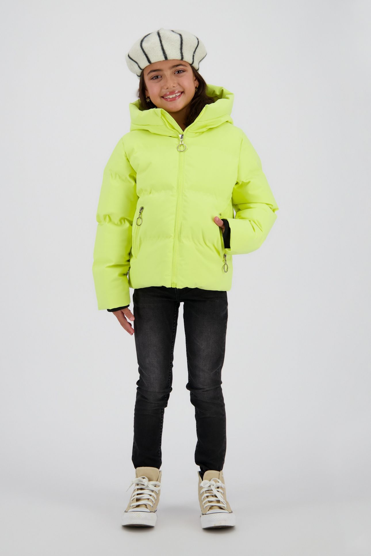 GIRLS TEZIA JACKET OUTDOOR FADED LIME 1