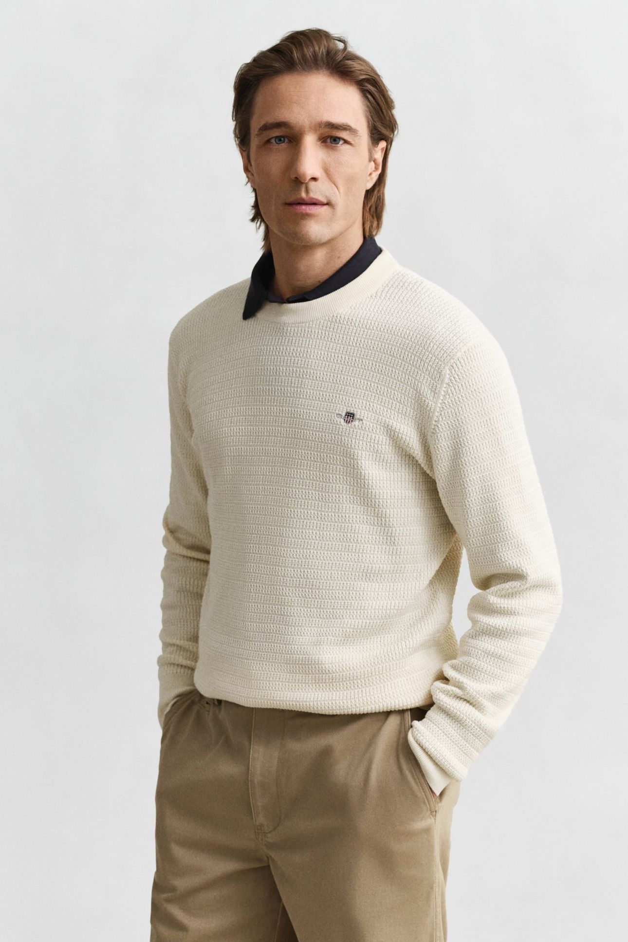 MINI CABLE C-NECK CREAM 1