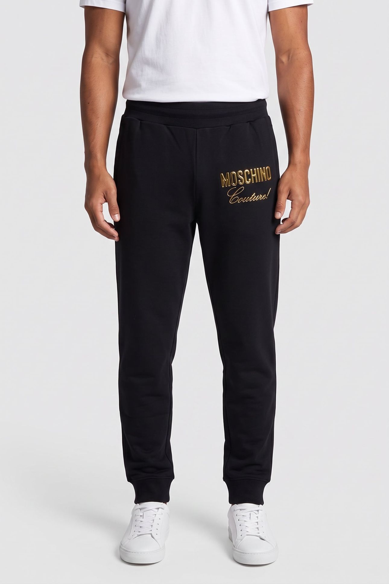 MOSCHINO COUTURE ORGANIC FLEECE JOGGING BLACK 1