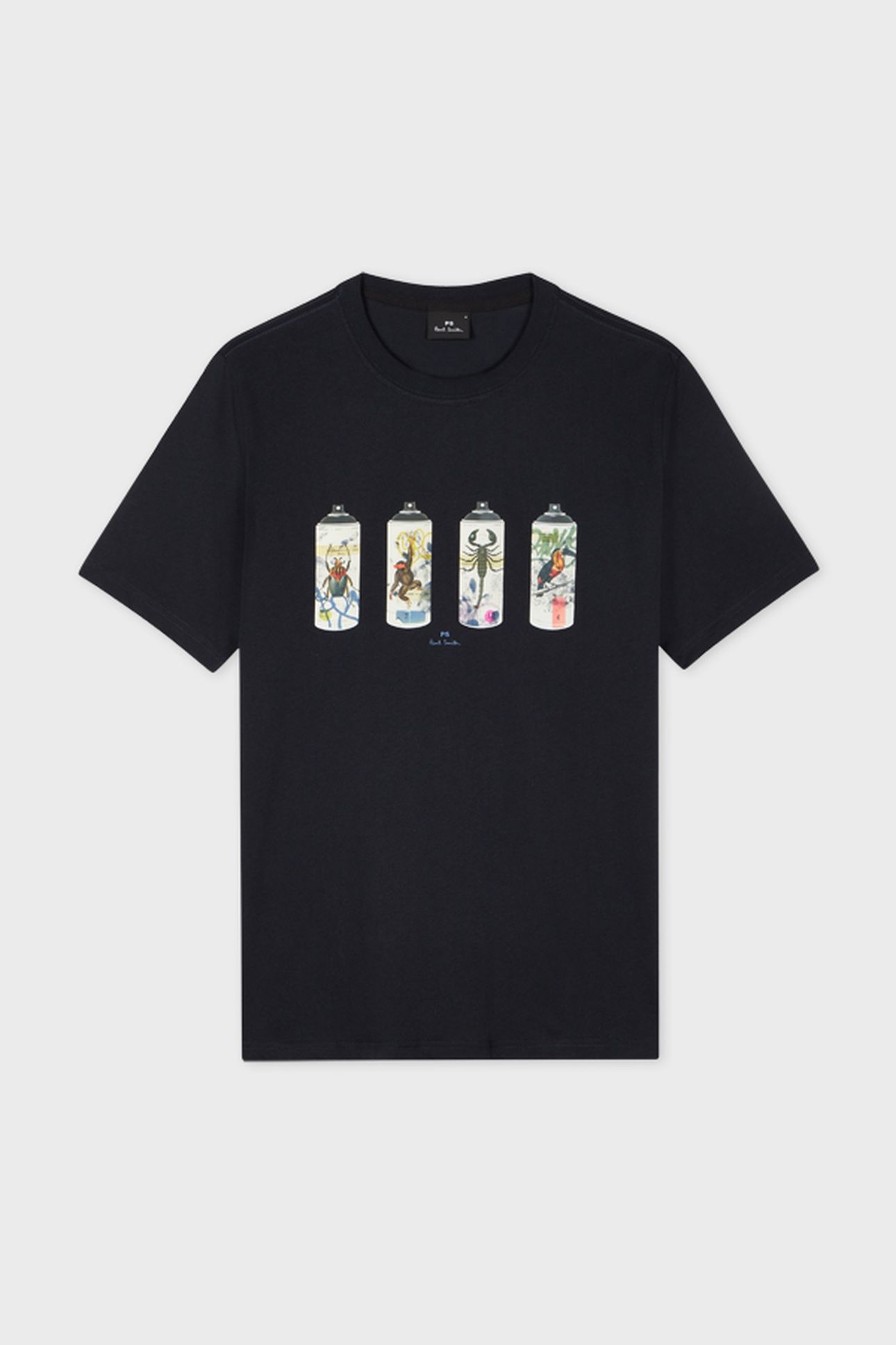 MENS REG FIT T SHIRT ANIMAL SPRAY CANS VERY DARK NAVY 2