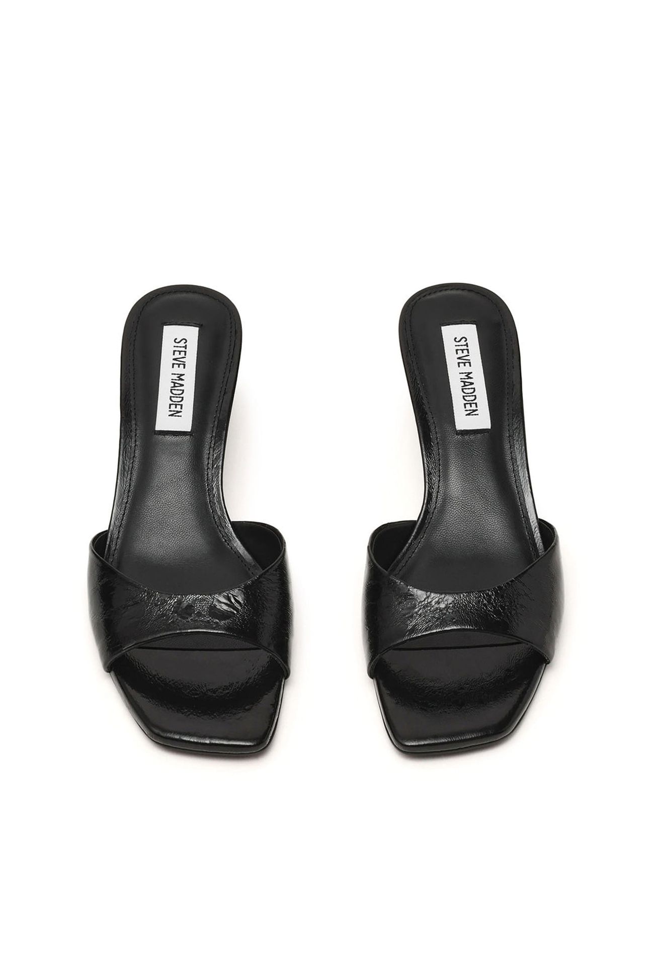 HINTS MULES BLACK CRINKLE LEATHER 5