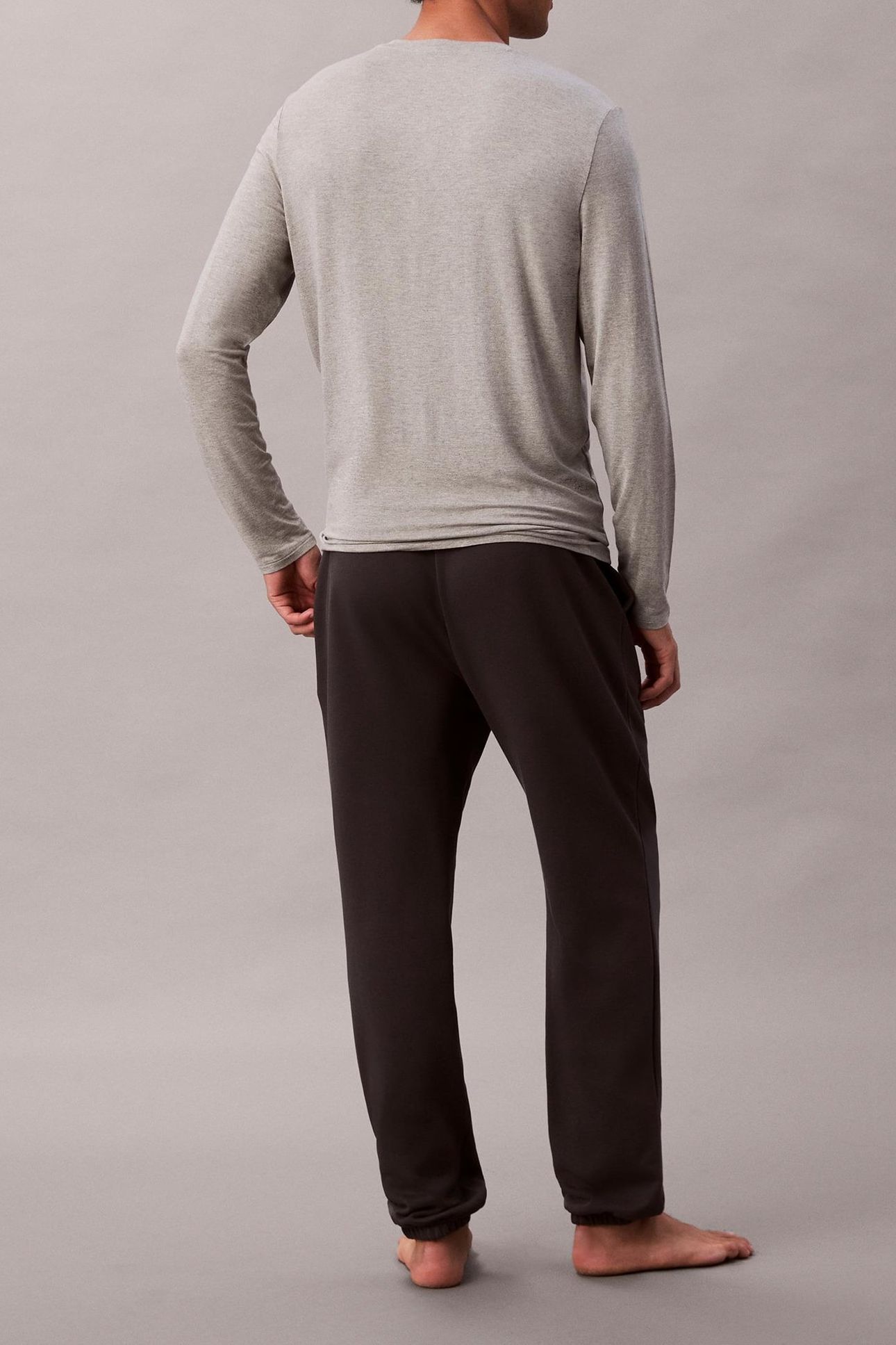 MODAL L/S HENLEY GREY HEATHER 6