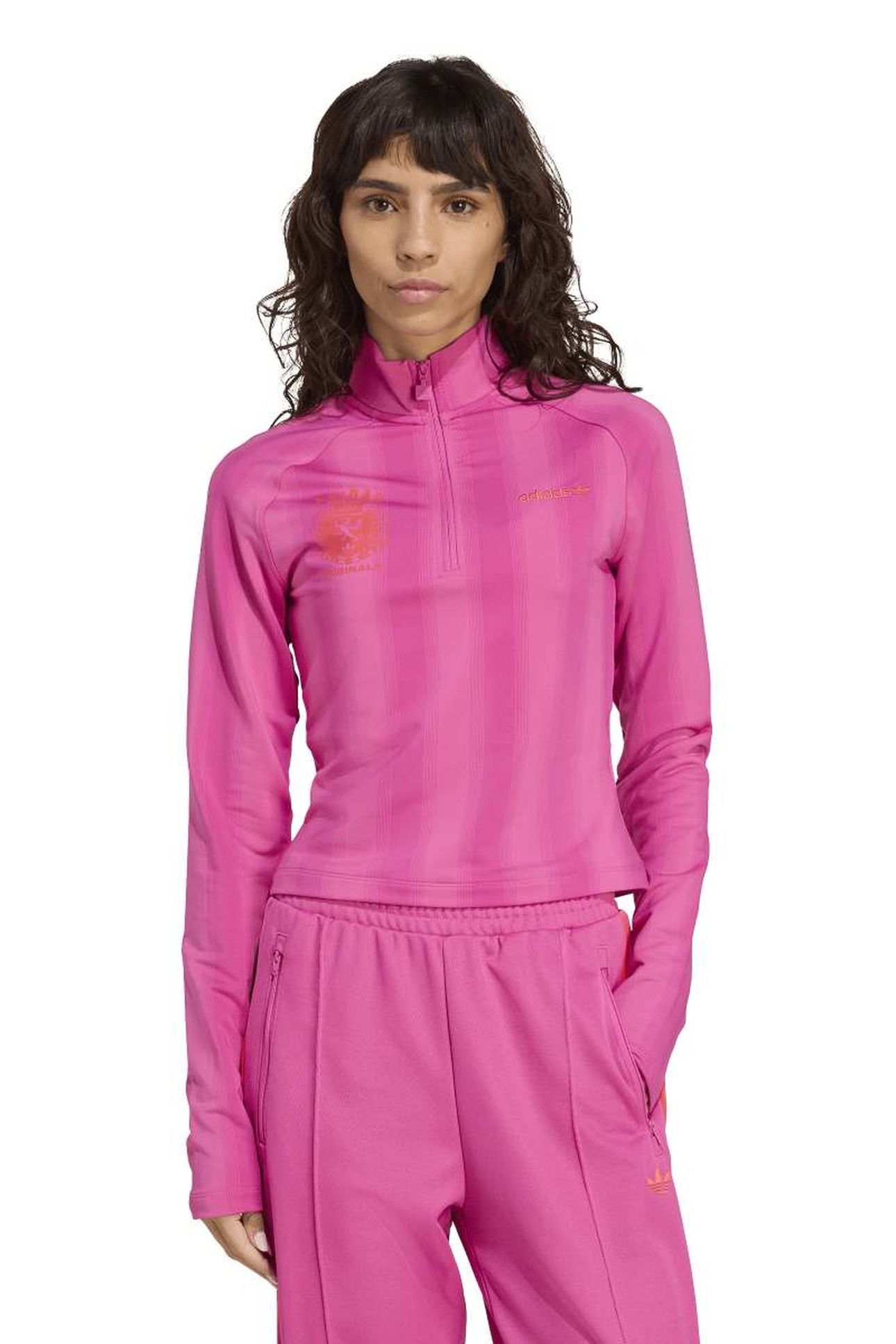 HALFZIP GRFX LS SEMI LUCID FUCHSIA 1