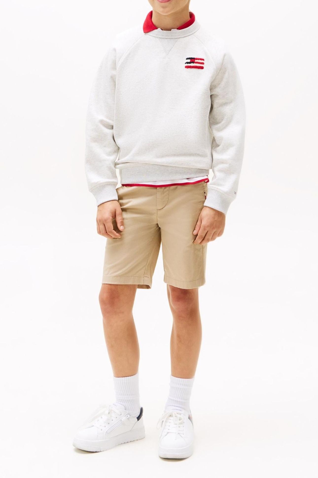 BOYS HILFIGER FLAG RELAXED SWEATSHIRT SNOW WHITE HEATHER 3