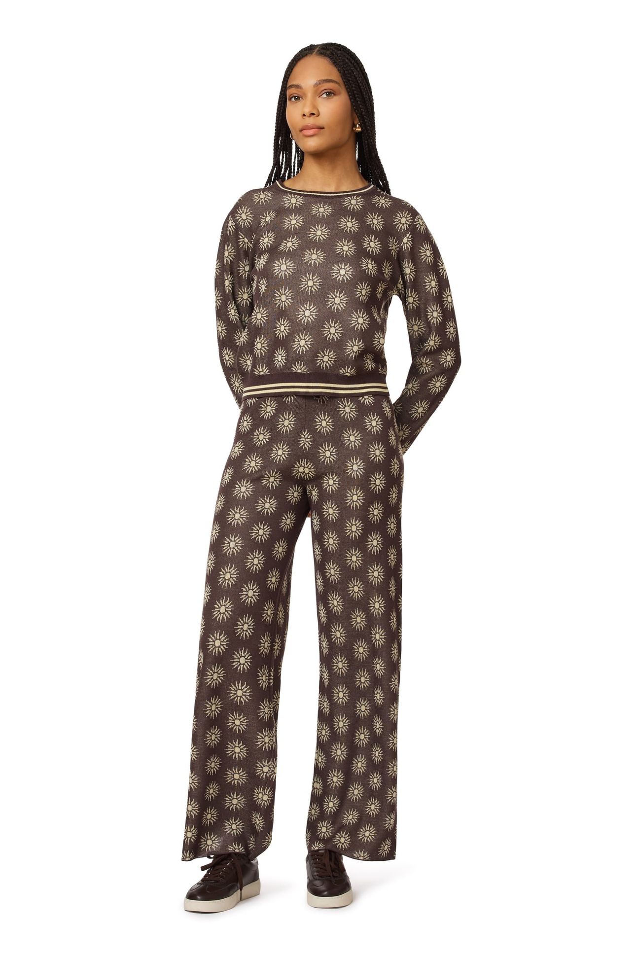 JACQUARD PULLOVER SEAL BROWN/ REED YELLOW 3