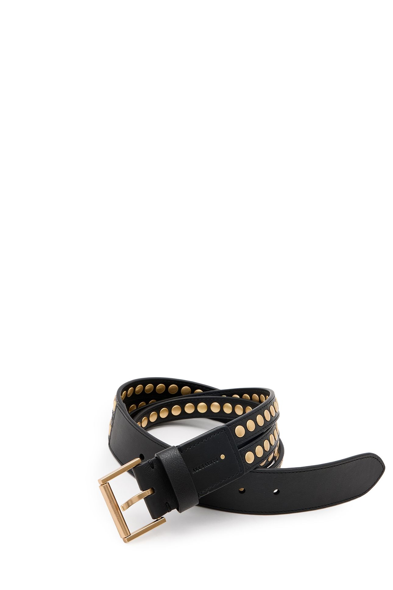 JESSICA STUDDED BELT BLACK/WARM BRASS 1