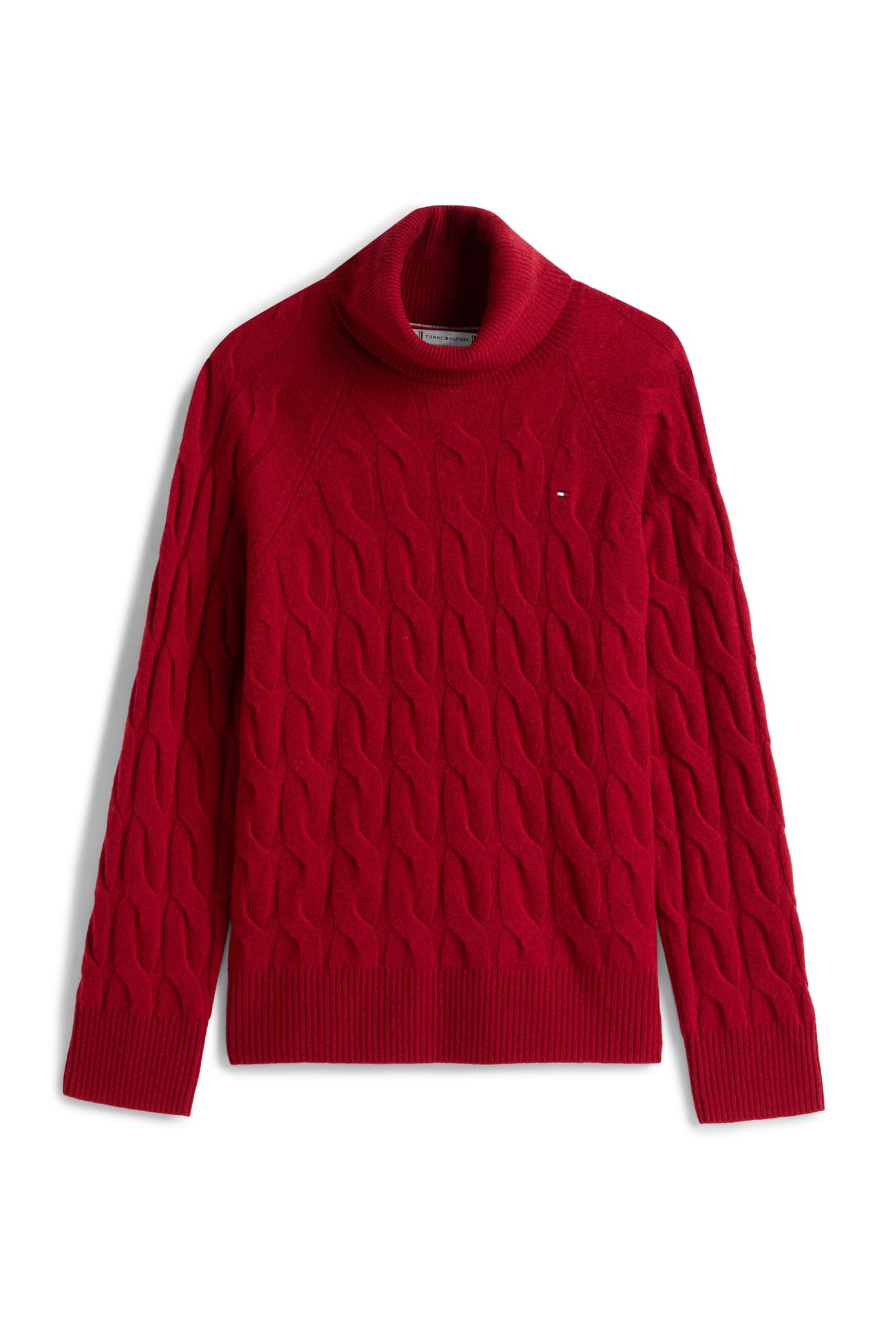 SOFT WOOL CABLE ROLL NECK REGATTA RED 4