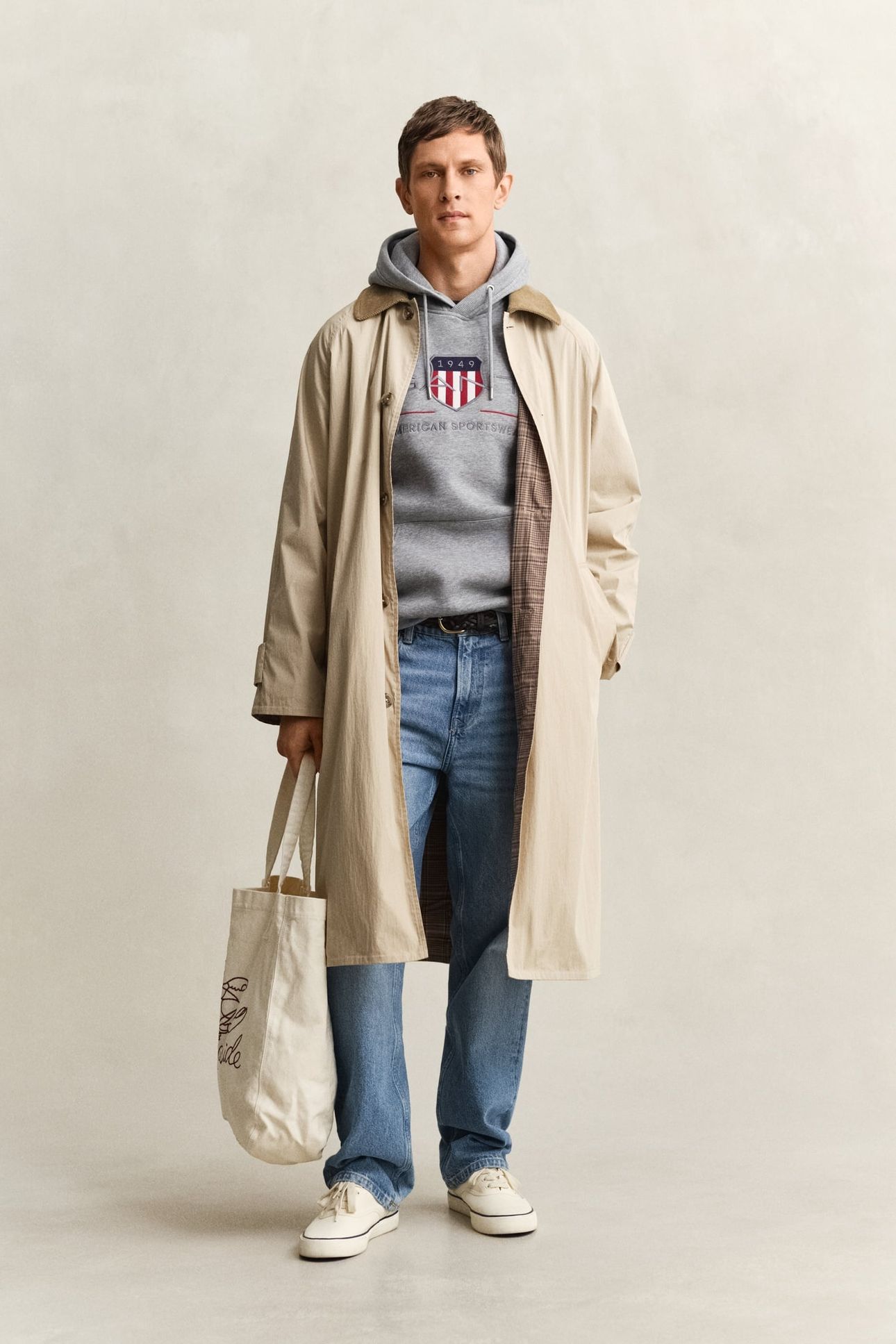ARCHIVE SHIELD HOODIE GREY MELANGE 3