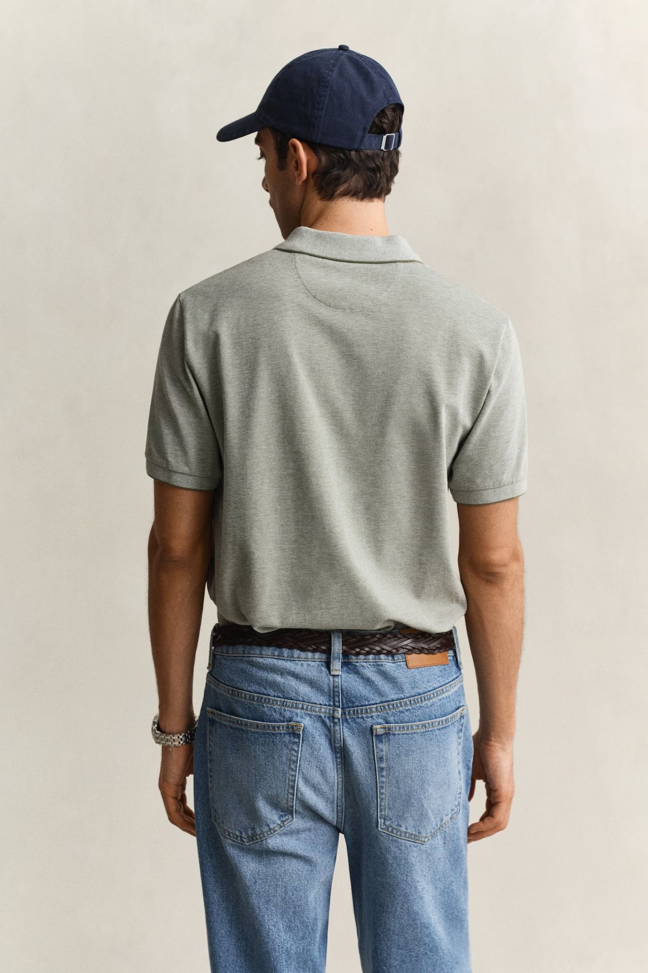 TWO-TONED POLO SHIRT DRY HERB GREEN 2