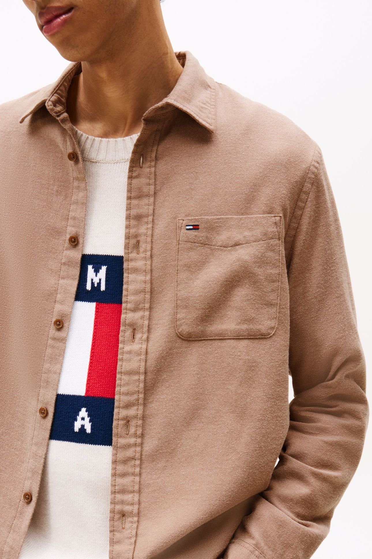 TJM REG FLANNEL SHIRT PECAN NUT 5