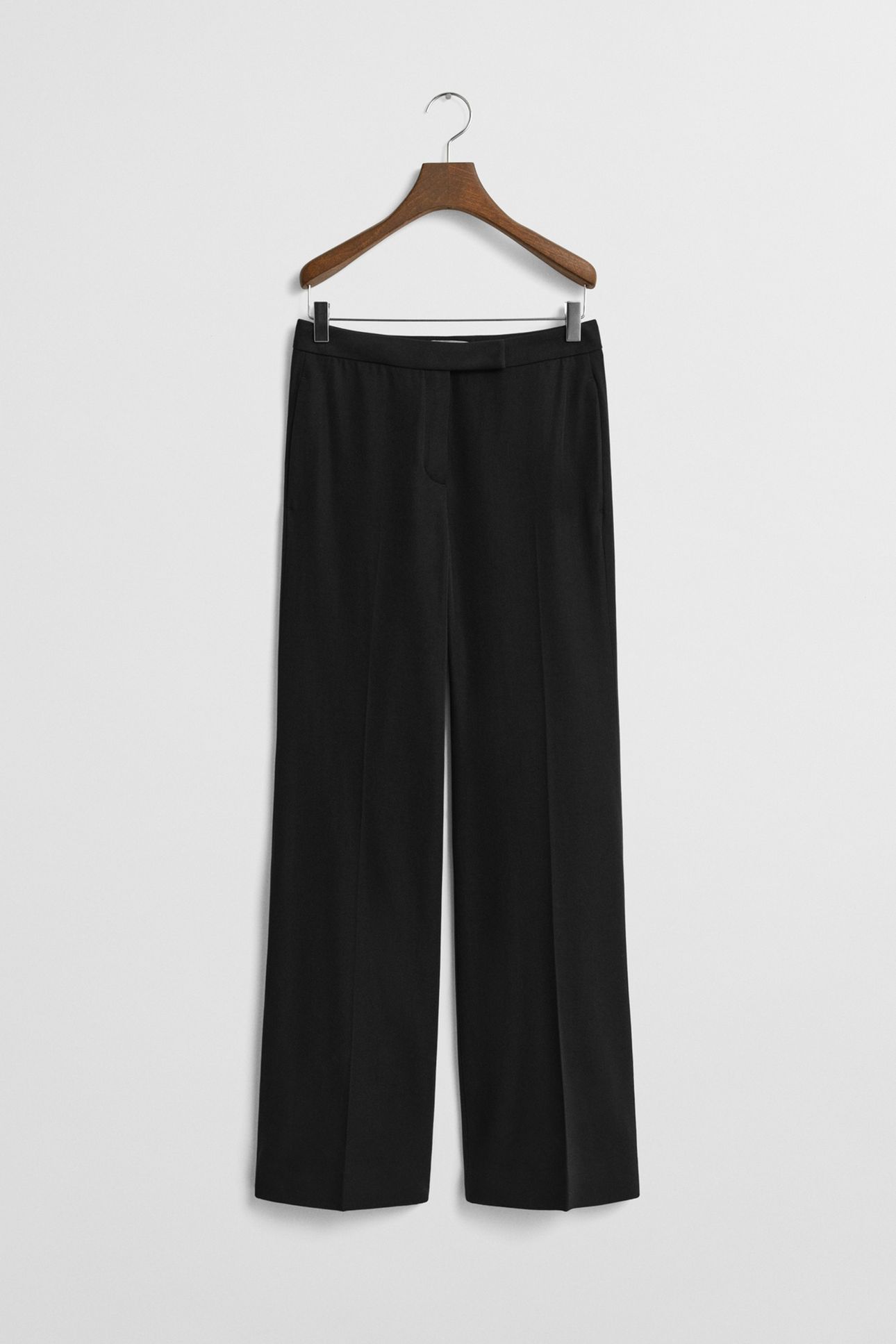 WOOL BLEND FLARE TUXEDO PANTS BLACK 3