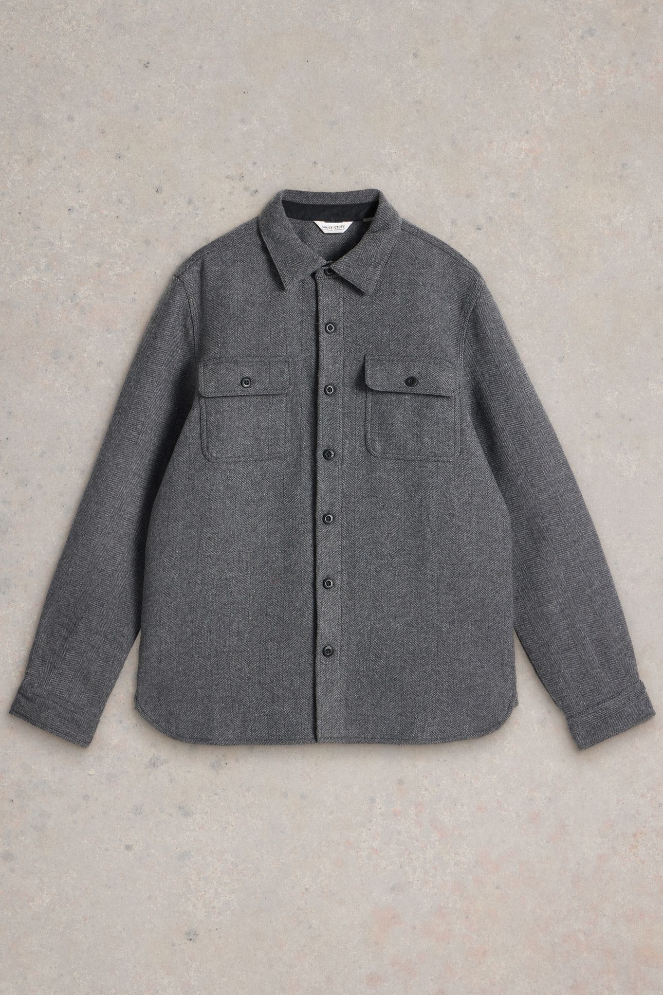 DARWEN HERRINGBONE OVERSHIRT GREY MULTI 3