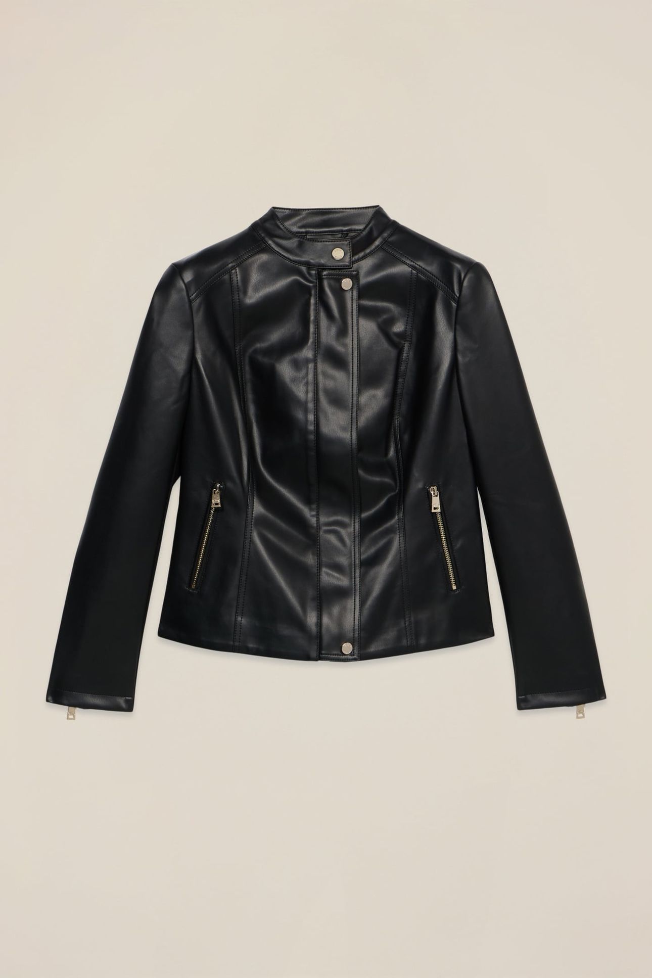 SHORT JACKET WITH DECORATIVE ZIPS BLACK 3