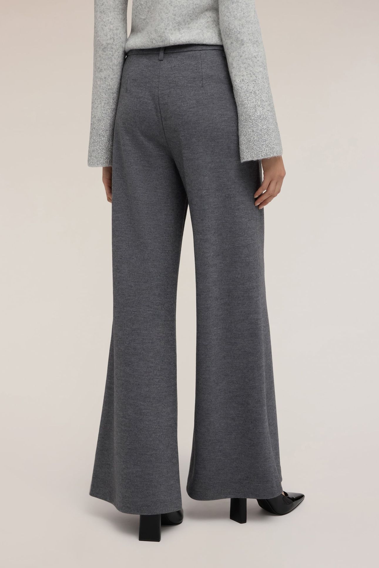 PALAZZO PANTS IN WOOL BLEND GREY 3