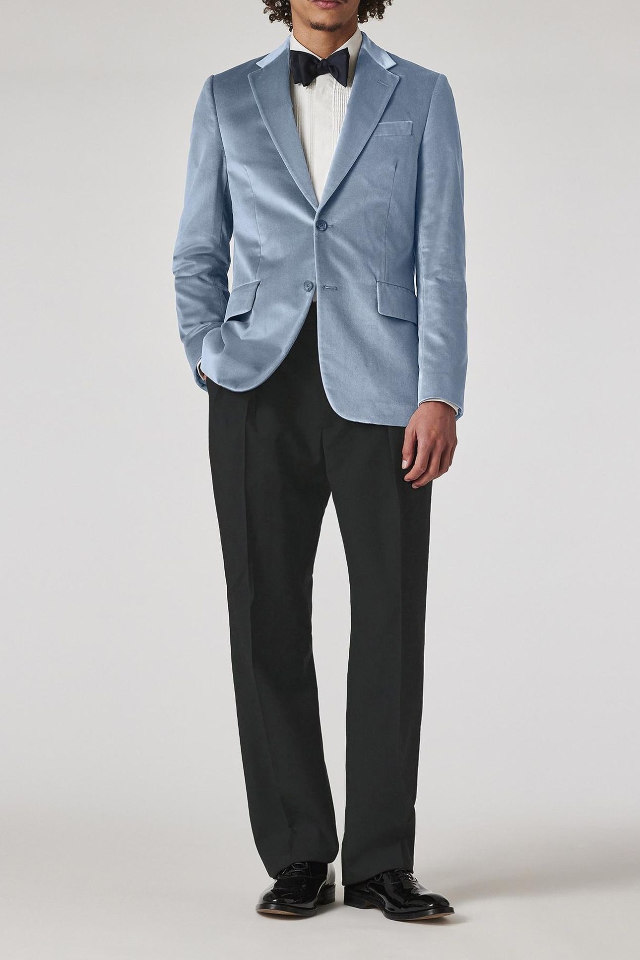 MENS TAILORED FIT 2 BUTTON JACKET LIGHT BLUE 2