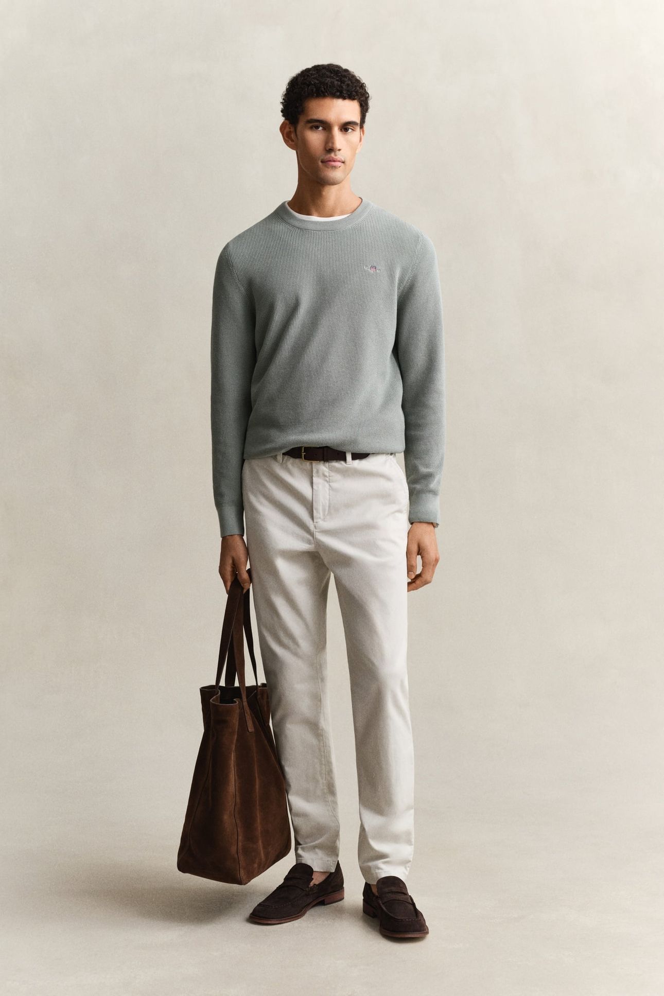 WAFFLE KNIT SWEATER CERAMIC GREY 4