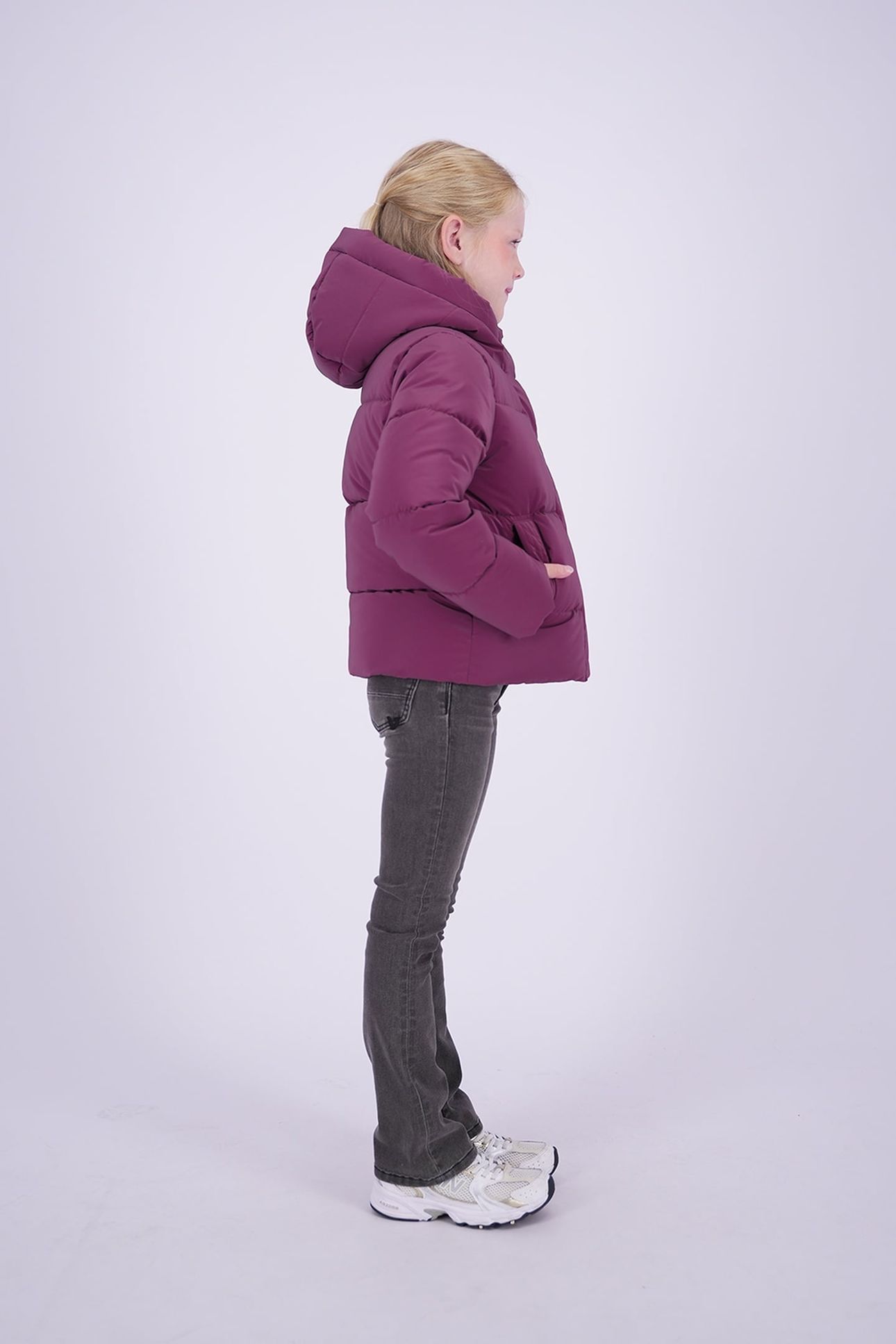 GIRLS TIBANA JACKET OUTDOOR BURGUNDY RED 3