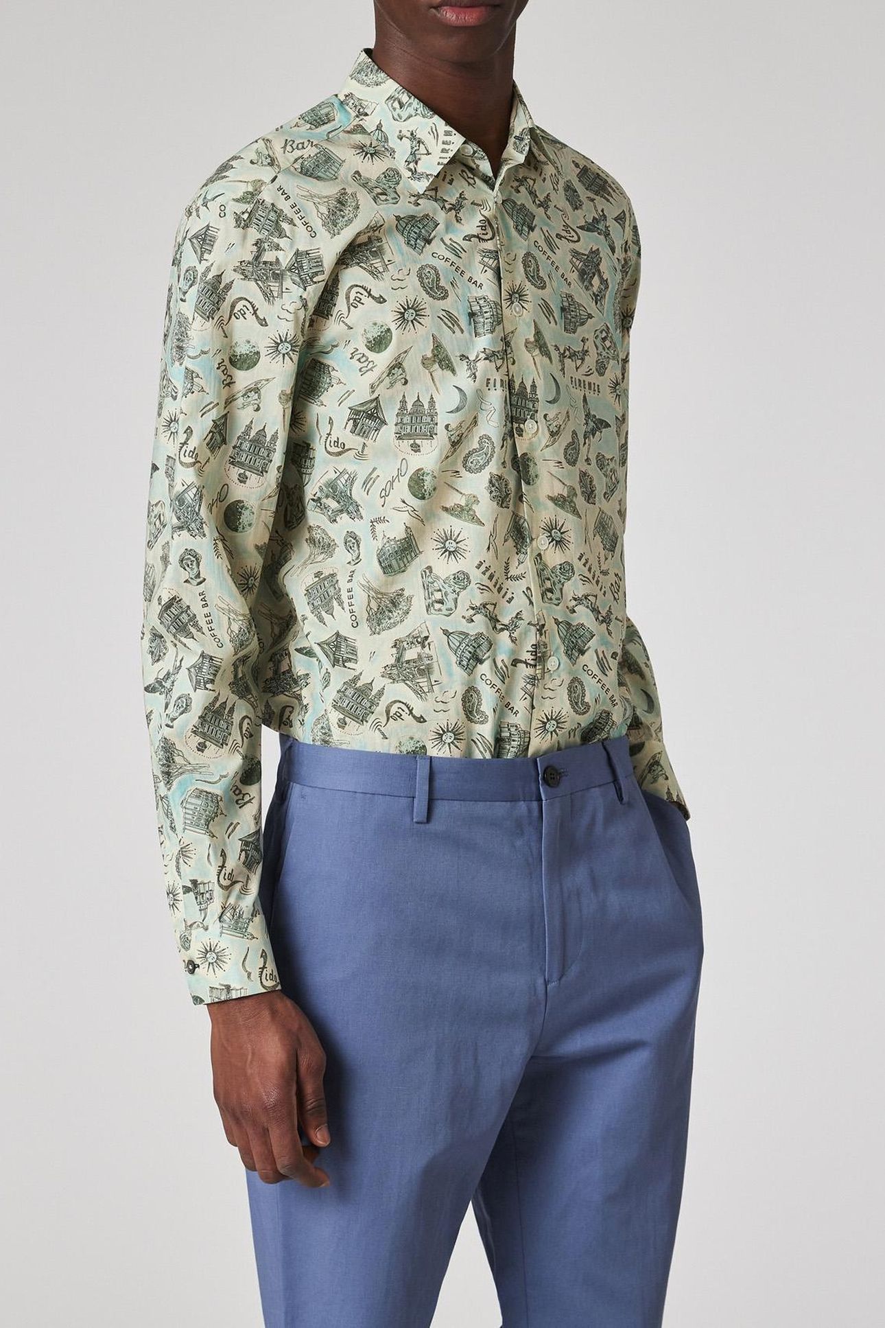 MENS S/C REGULAR FIT SHIRT GREEN 3