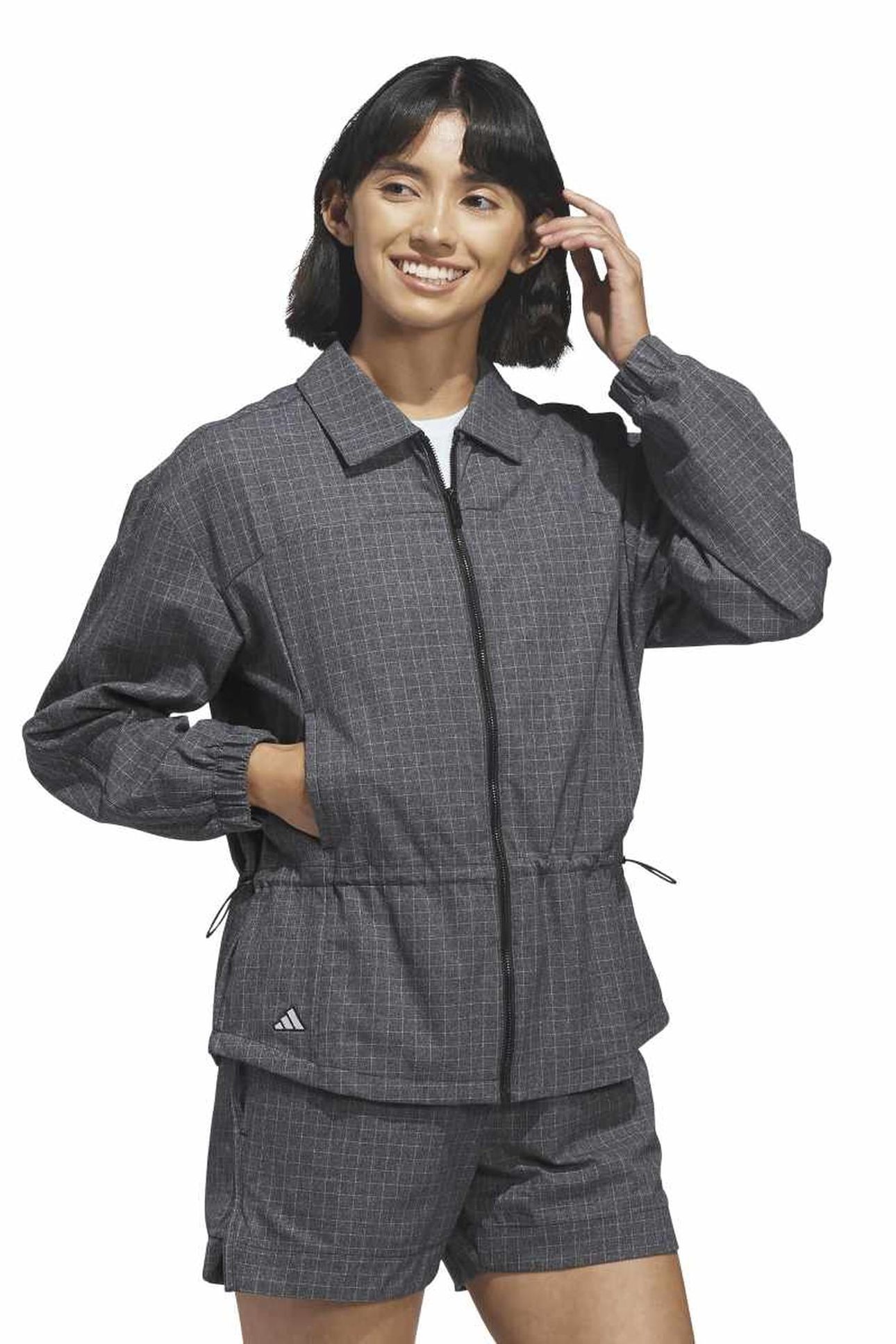 ULTIMATE365+ PEPLUM GRID JACKET BLACK 1