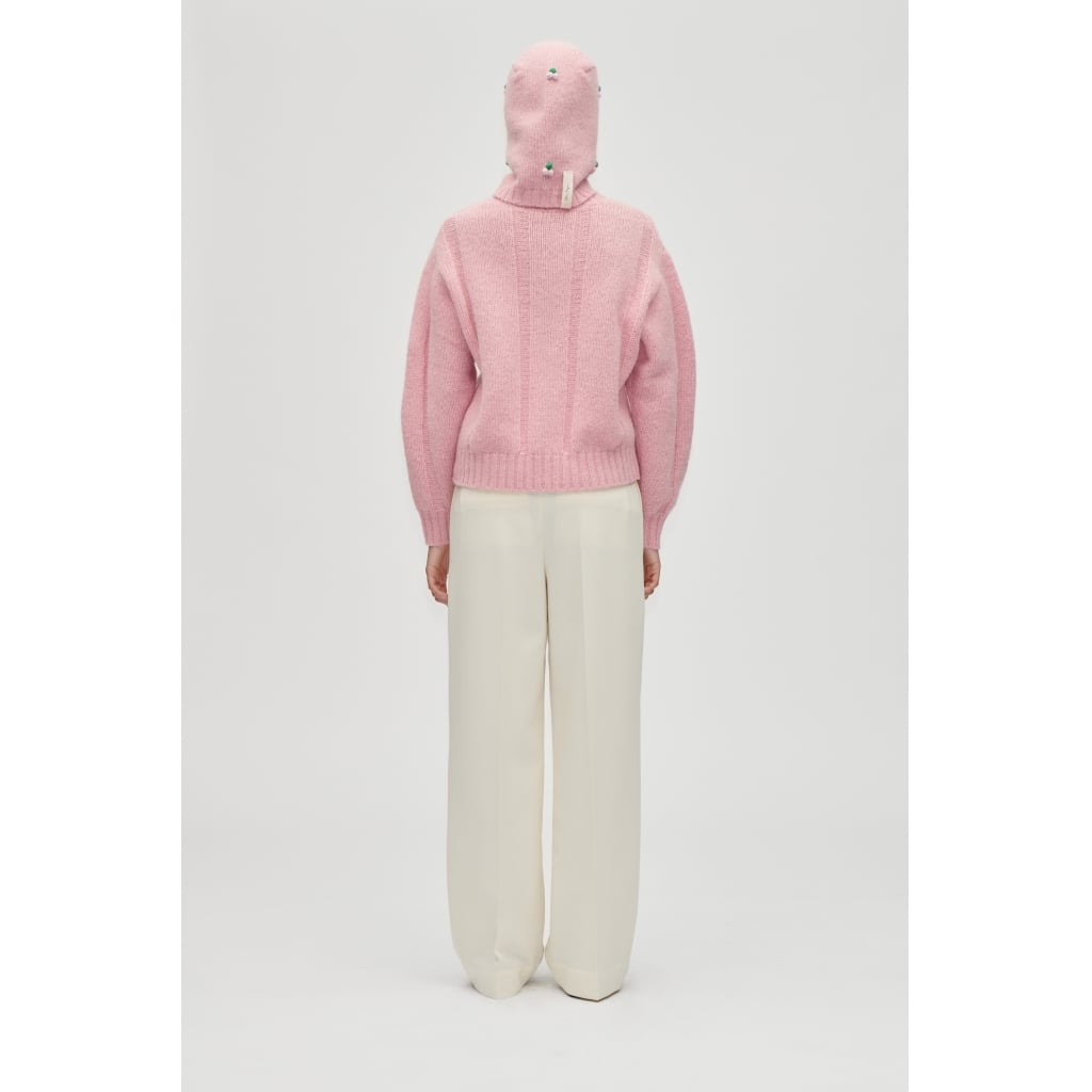 MIDWEIGHT ALPACA KNIT BALACLAVA LIGHT PINK 2